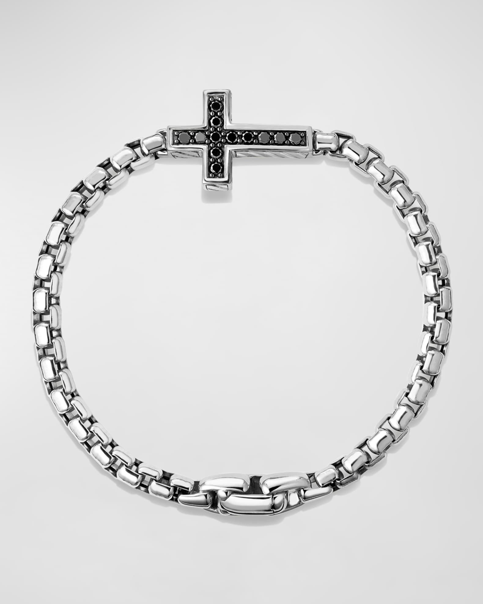 Men's Streamline Cross Bracelet in Silver, 5mm 1