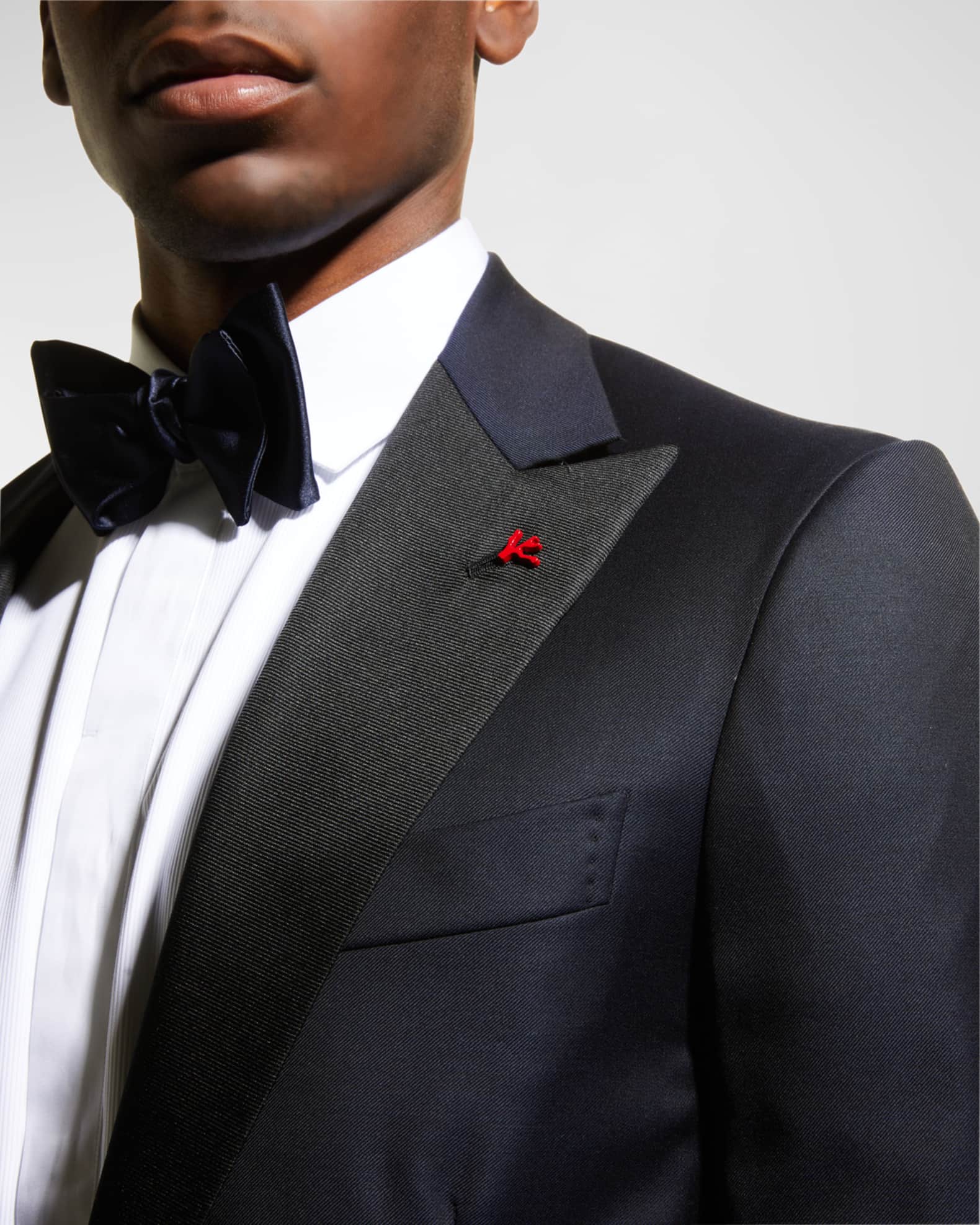 Isaia Two-Piece Tuxedo Suit, Navy | Neiman Marcus
