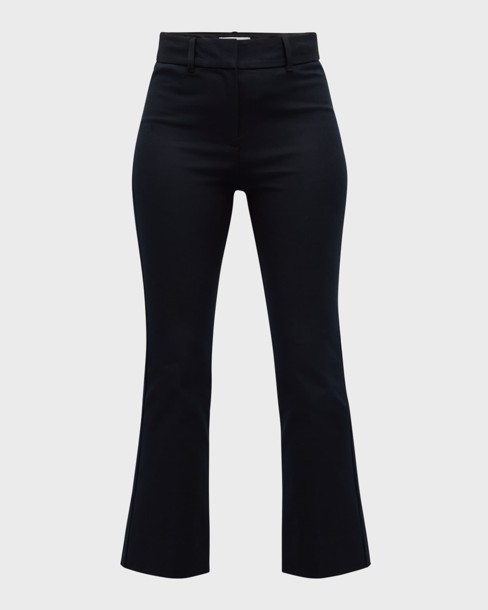 Stretch-Cotton Cropped Flare Trousers 0