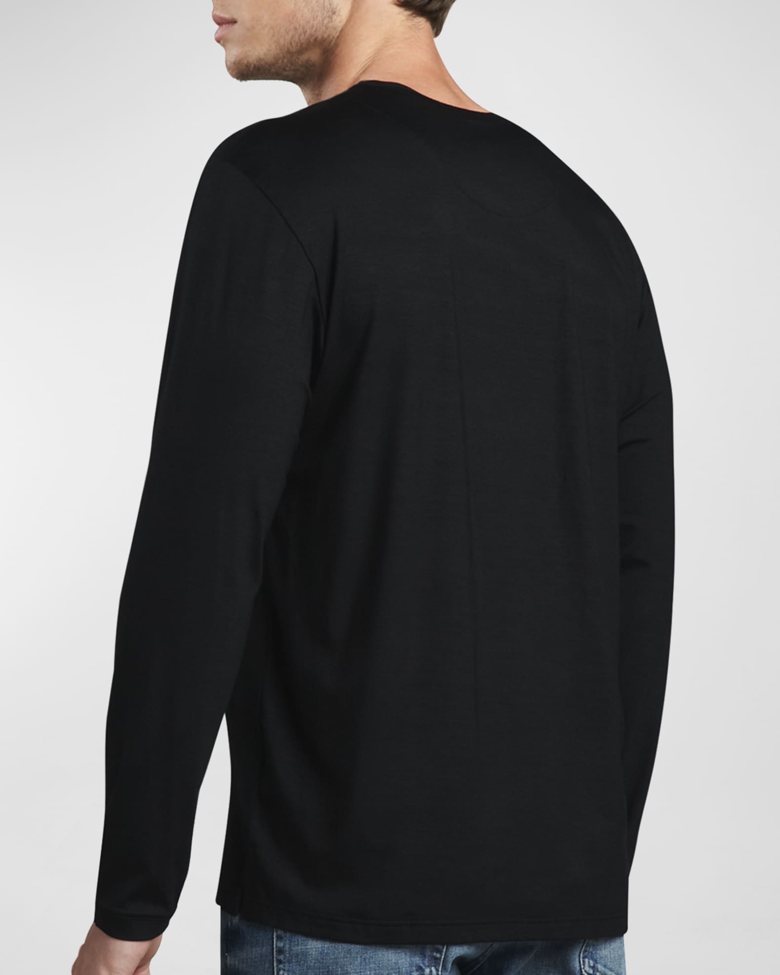 Derek Rose Basel 1 Long-Sleeve Jersey T-Shirt, Black | Neiman Marcus