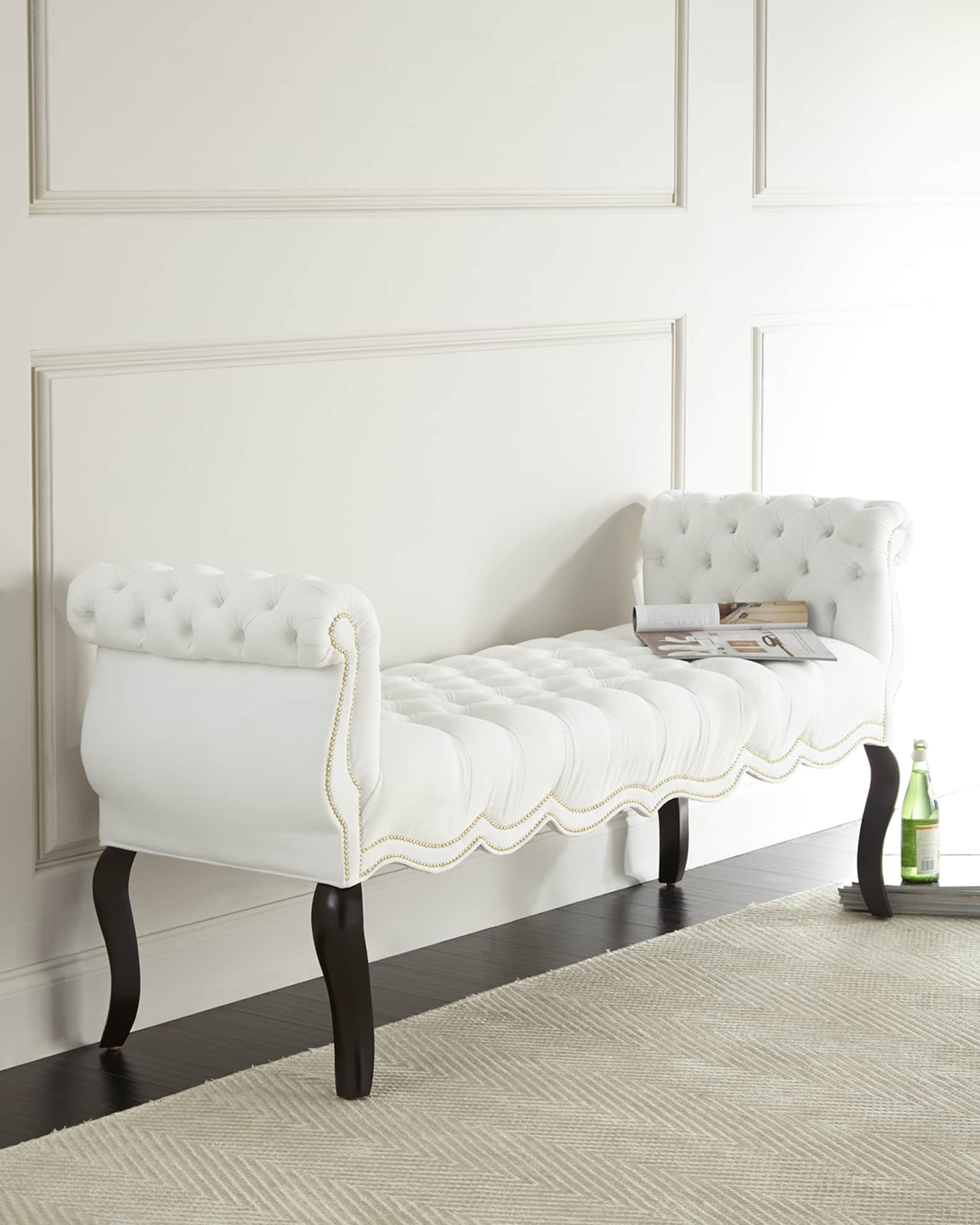 Rebecca Tufted Bench, 61" 1