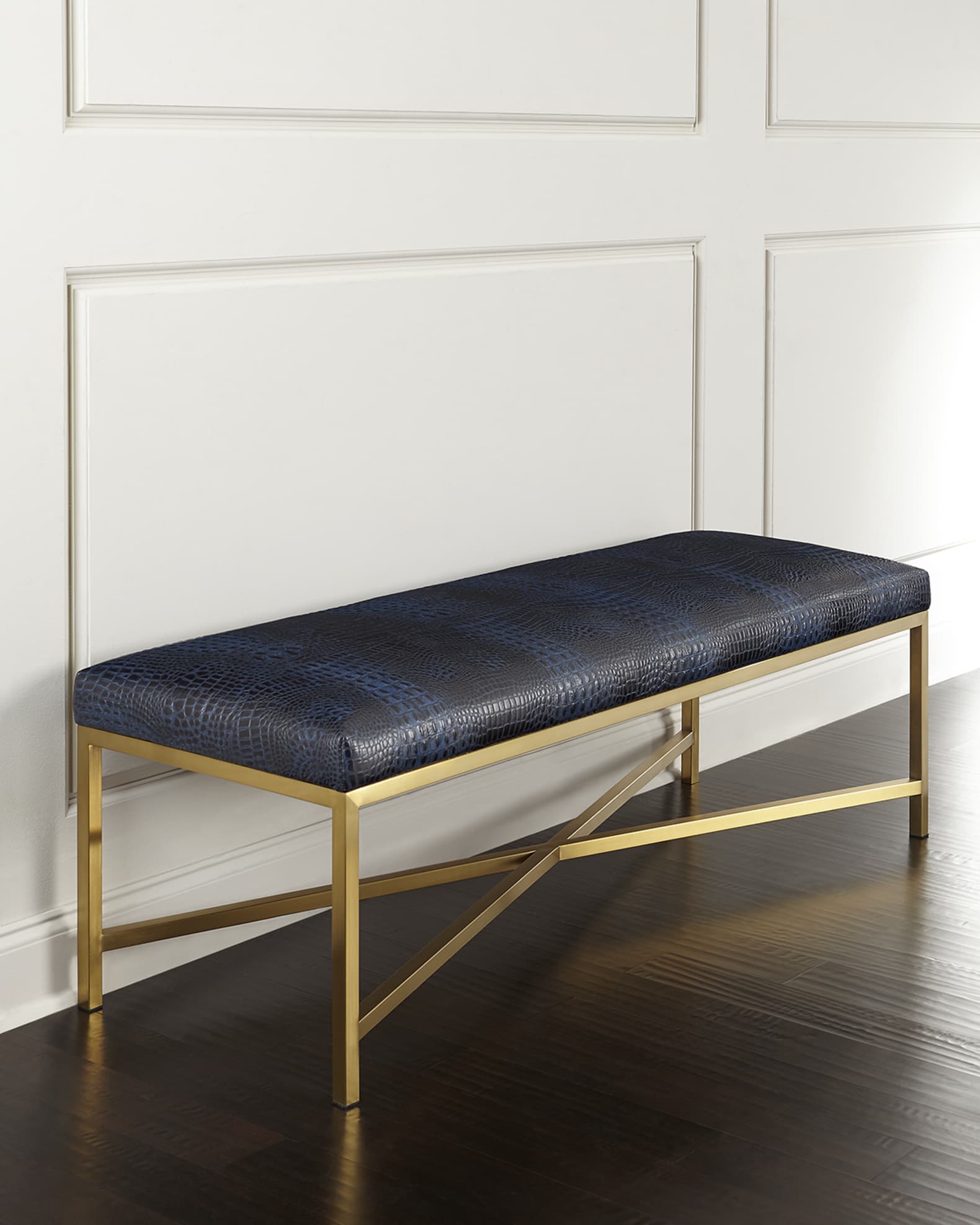 Toma Crocodile-Embossed Bench