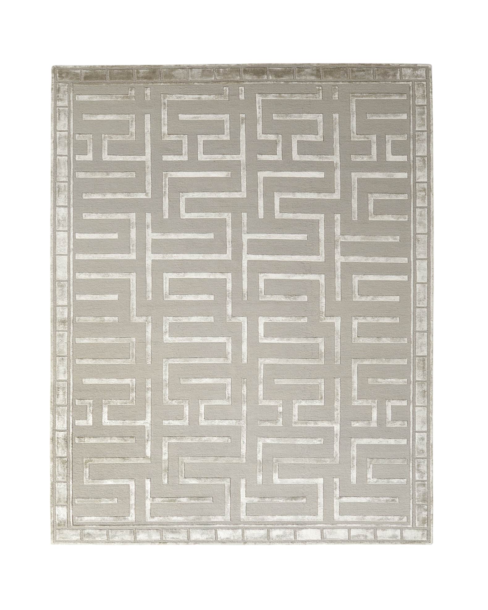 Rowling Maze Hand-Knotted Hand-Knotted Rug 0