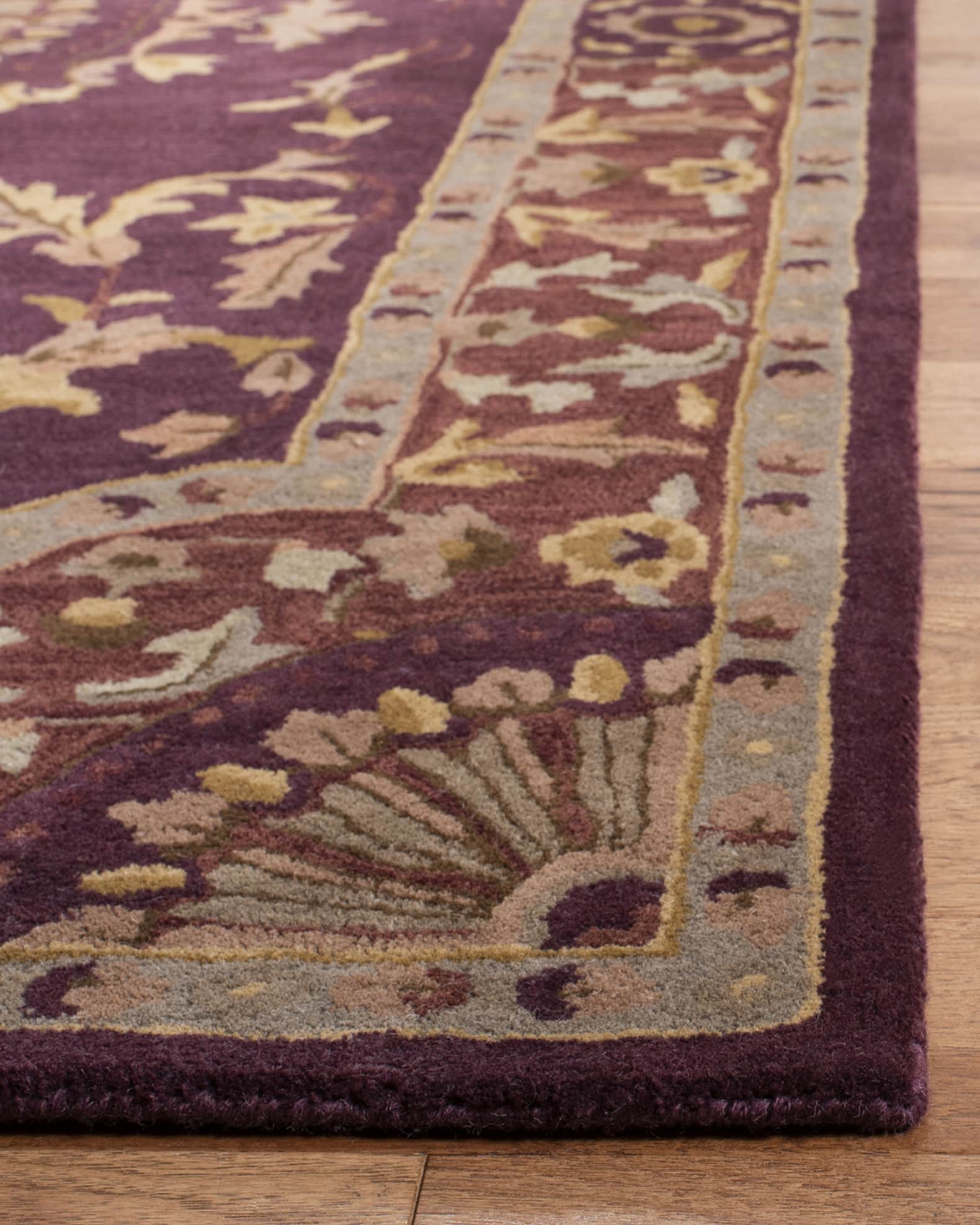 Burgundy Oaks Hand Tufted Rug 1
