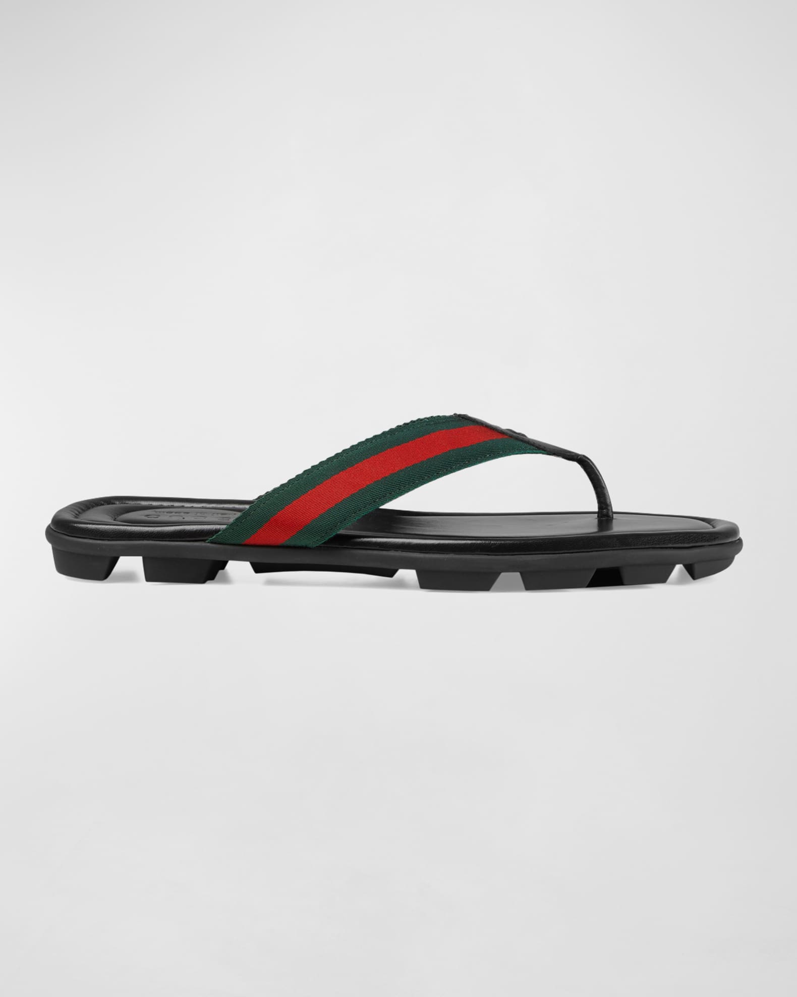 Gucci Men s Web Leather Thong Sandals Neiman Marcus