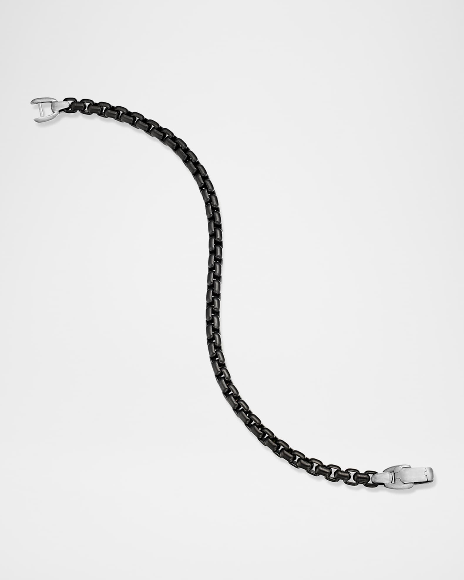 David Yurman Men's Box Chain Bracelet in Darkened Silver, 5mm, Size M Neiman Marcus