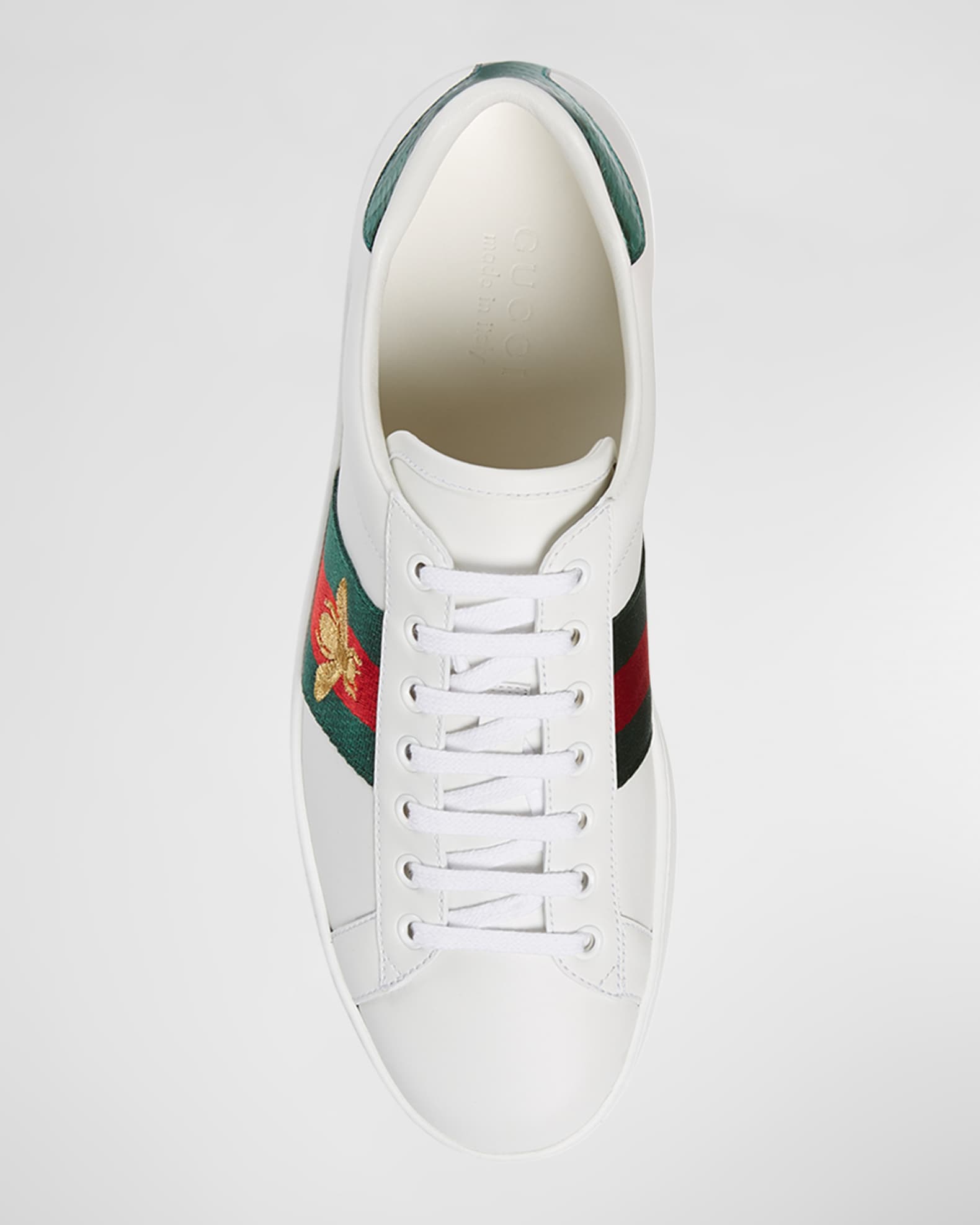 Gucci Women's New Ace Bee Embroidered Sneakers - White - Size 5