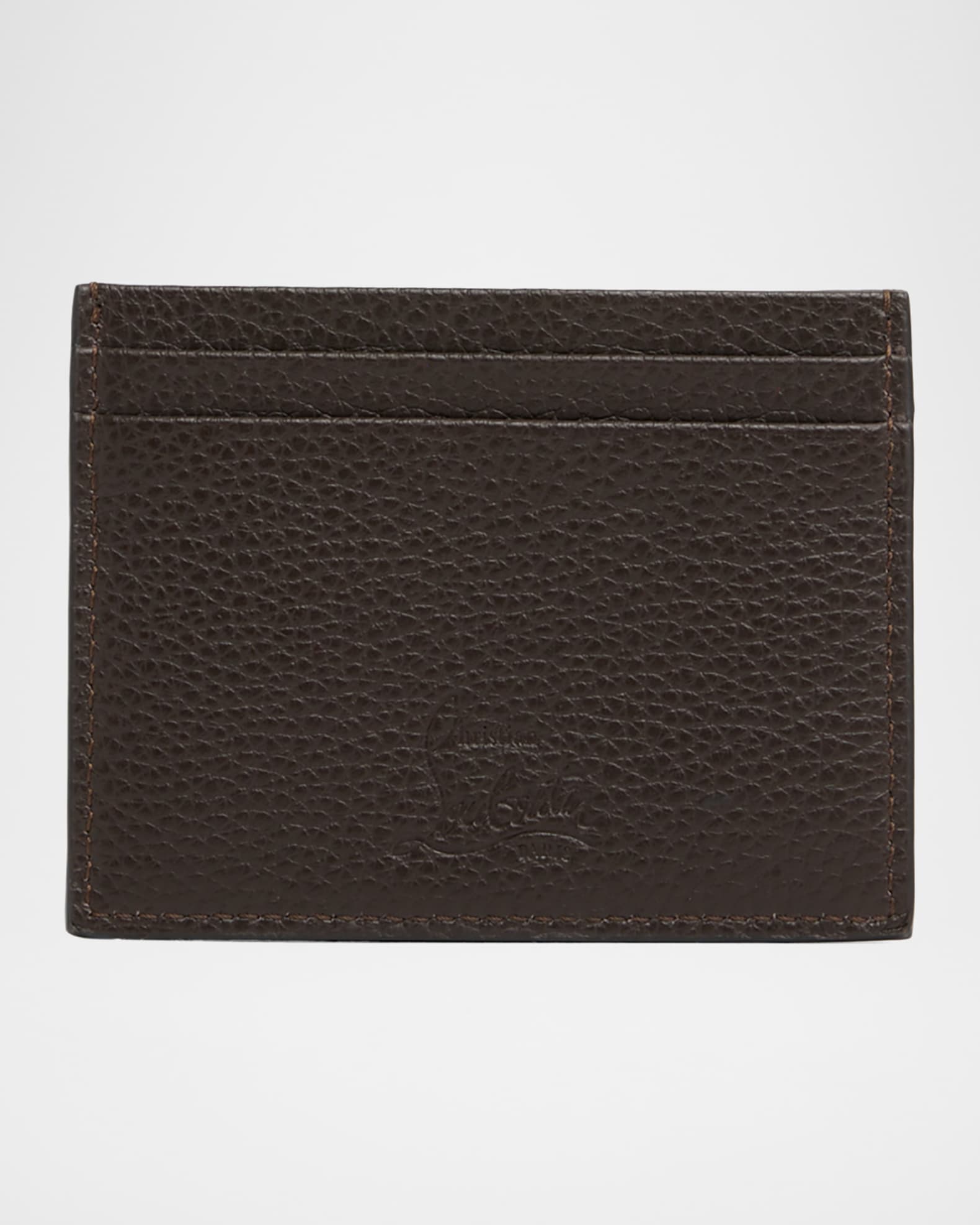 Christian Louboutin Men's Kios Spiked Leather Card Case | Neiman