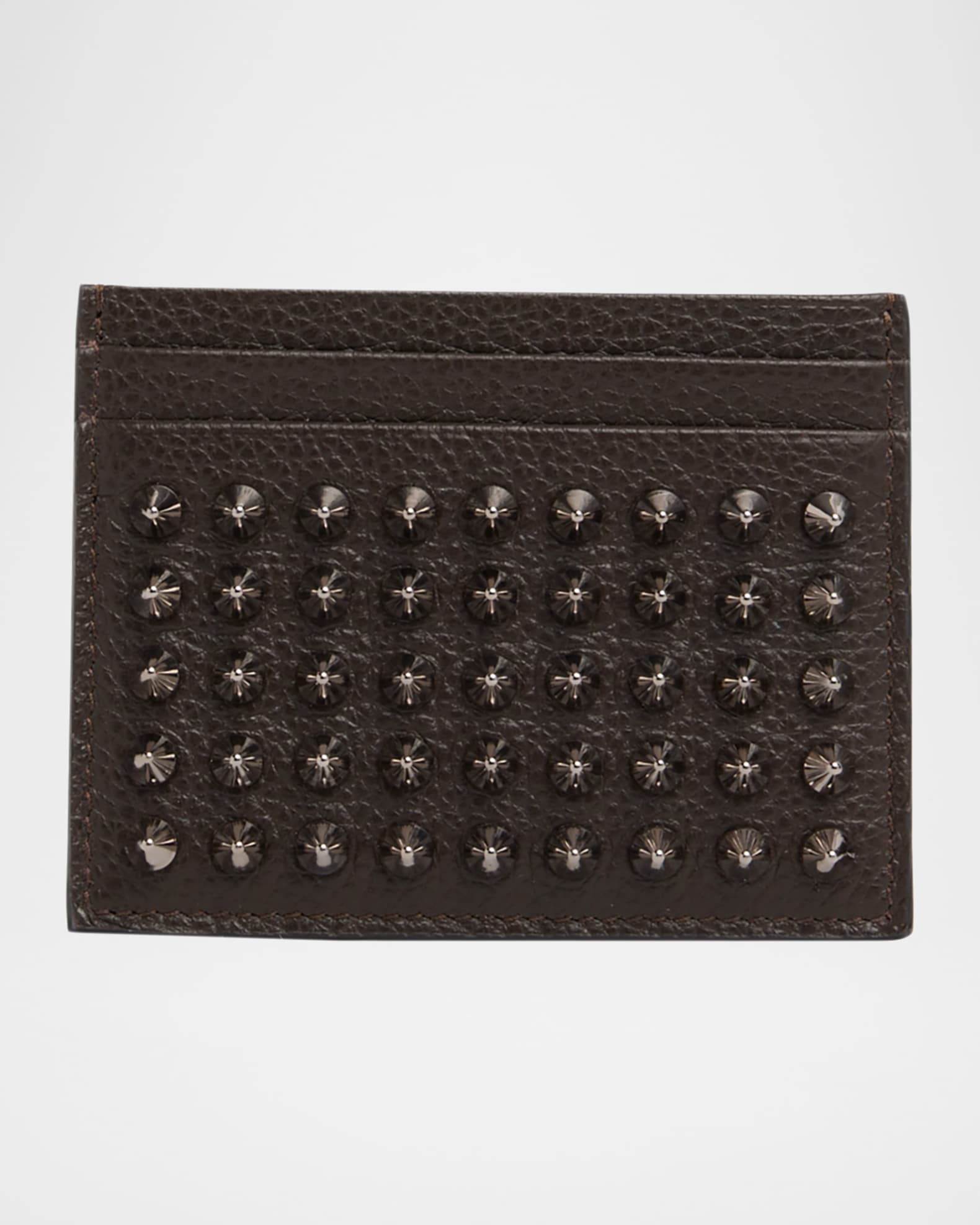 Christian Louboutin Men's Kios Spiked Leather Card Case | Neiman