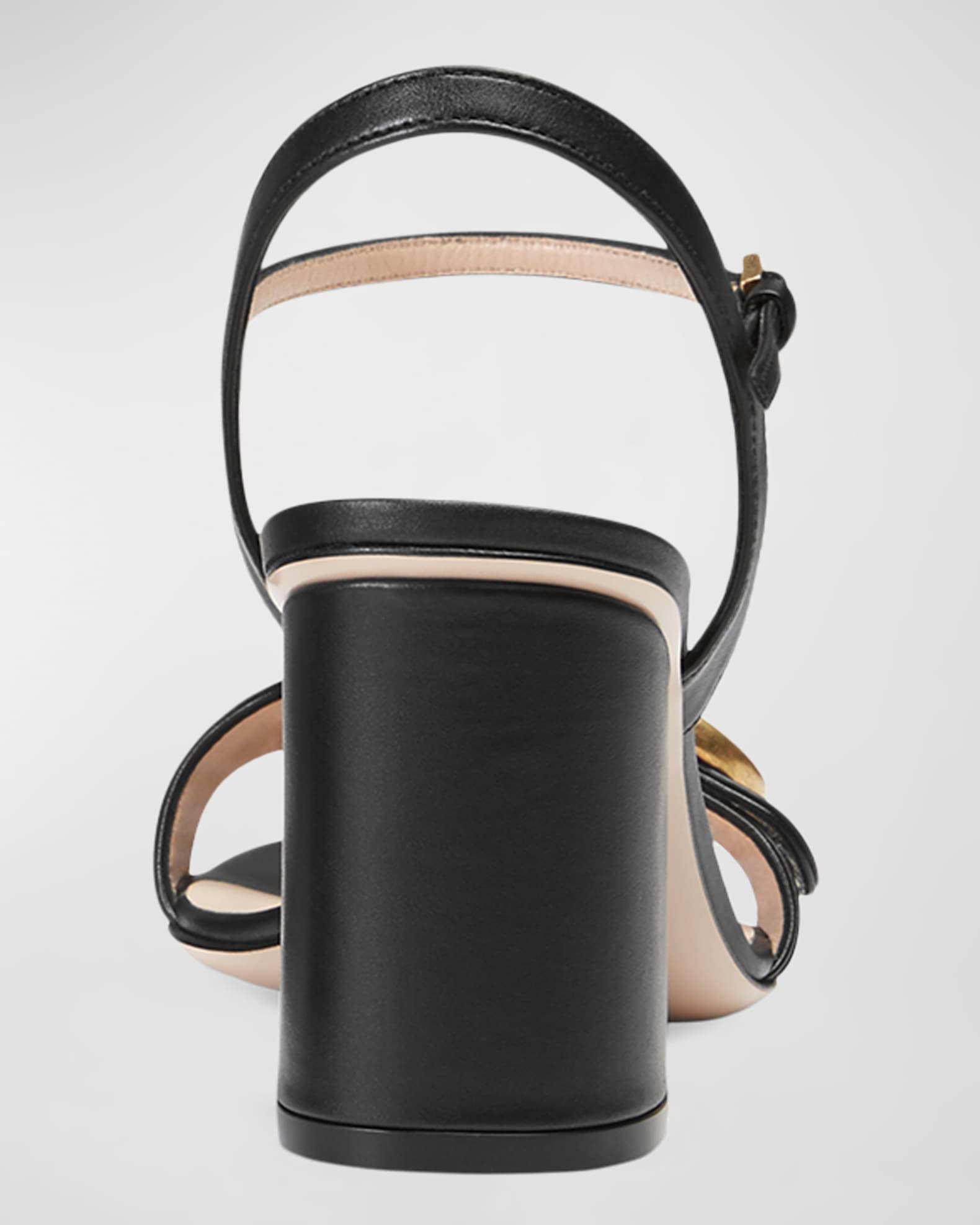 Marmont Leather GG Block Heel Sandals