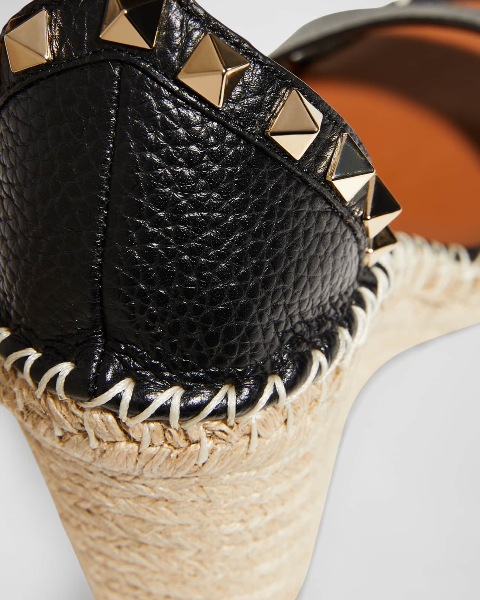 Valentino rockstud double espadrille wedge sandal 2025
