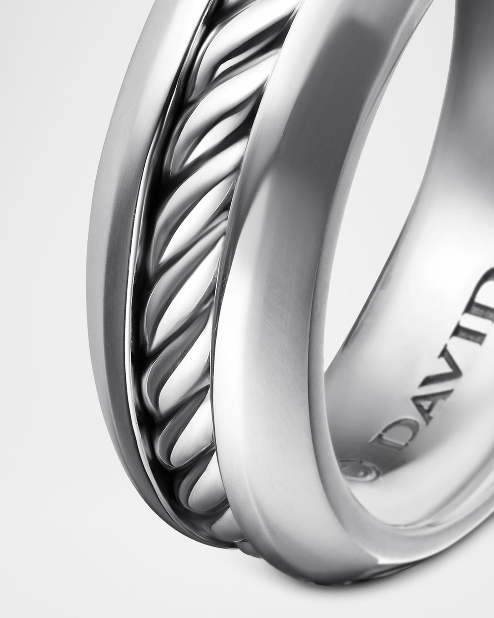 8mm Men's Cable Ring in Silver | Neiman Marcus