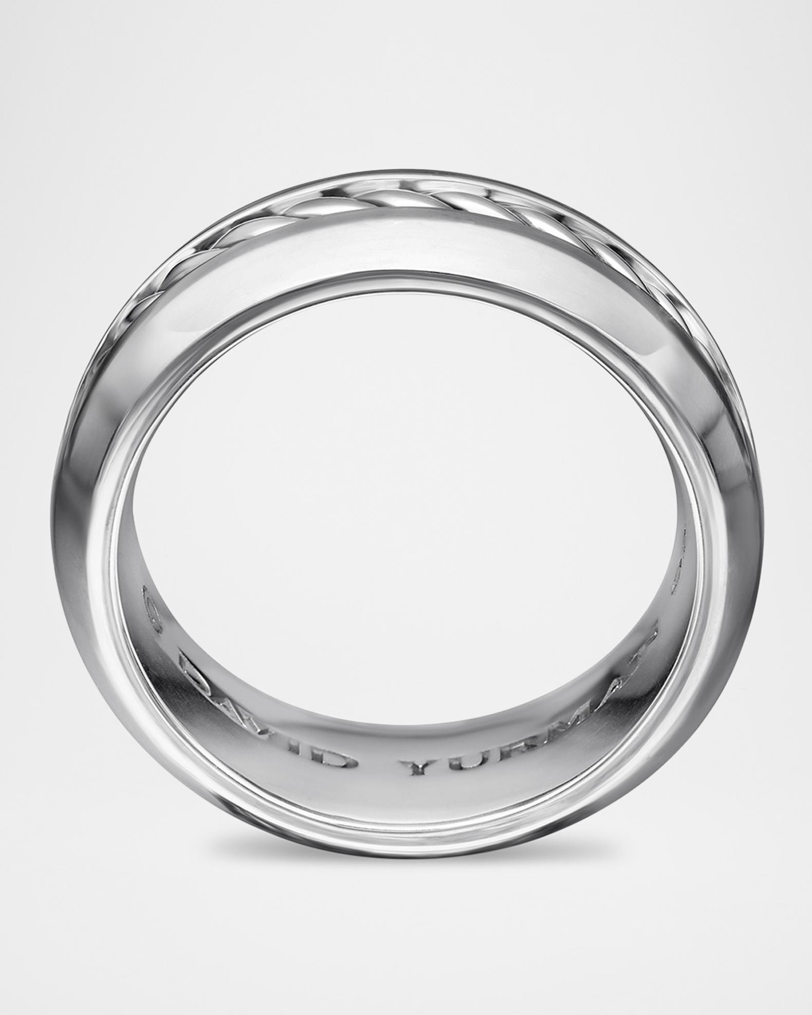 8mm Men's Cable Ring in Silver | Neiman Marcus