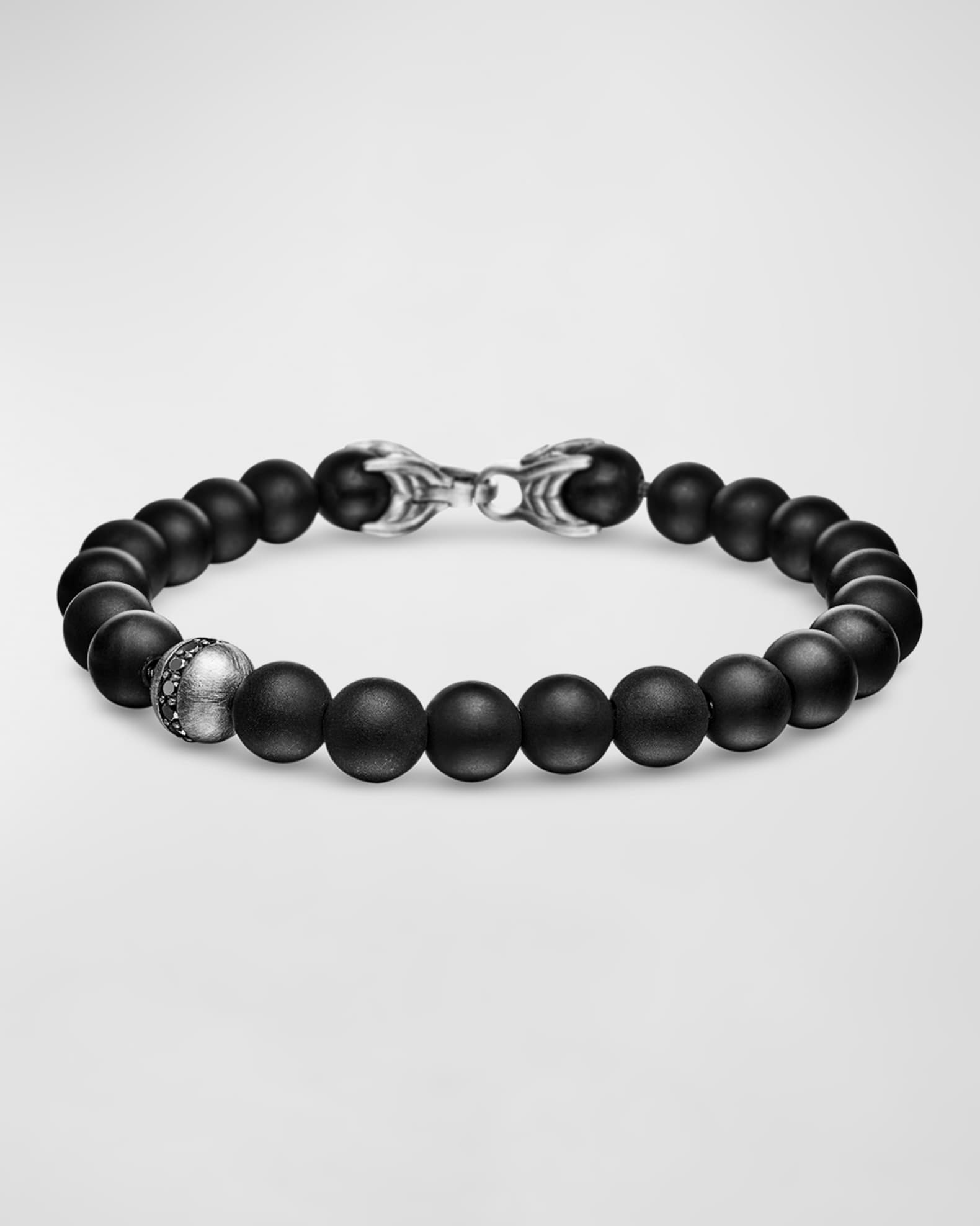 David Yurman Spiritual Beads Bracelet with and Black Diamonds Black Onyx