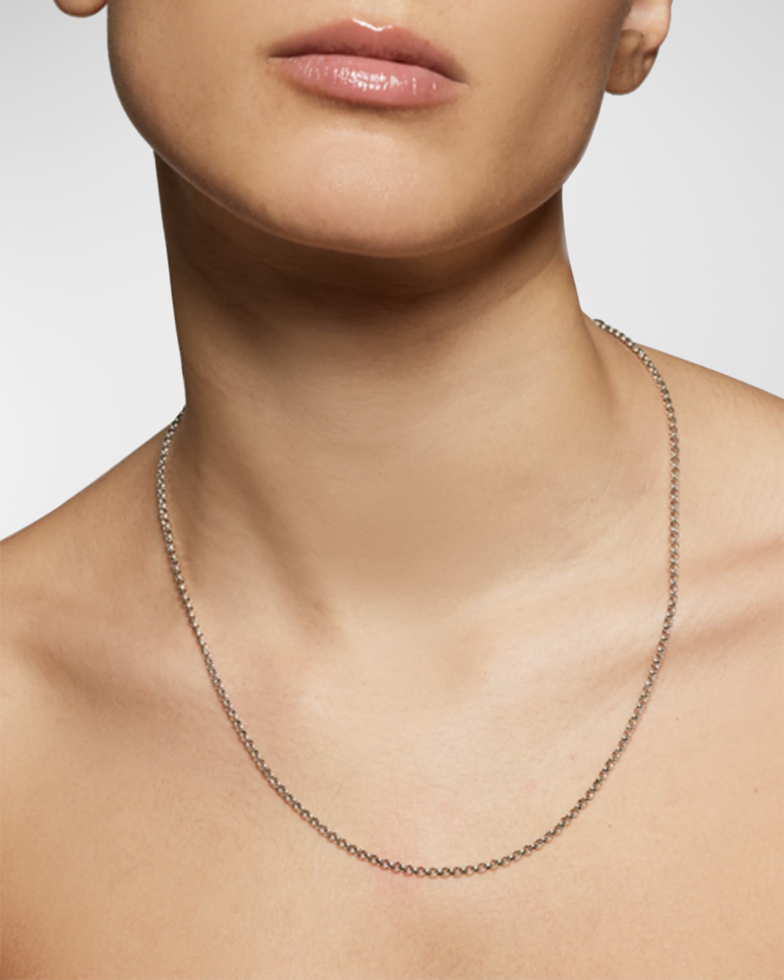 Sterling Silver Adjustable Chain Necklace, 18-20"L 1