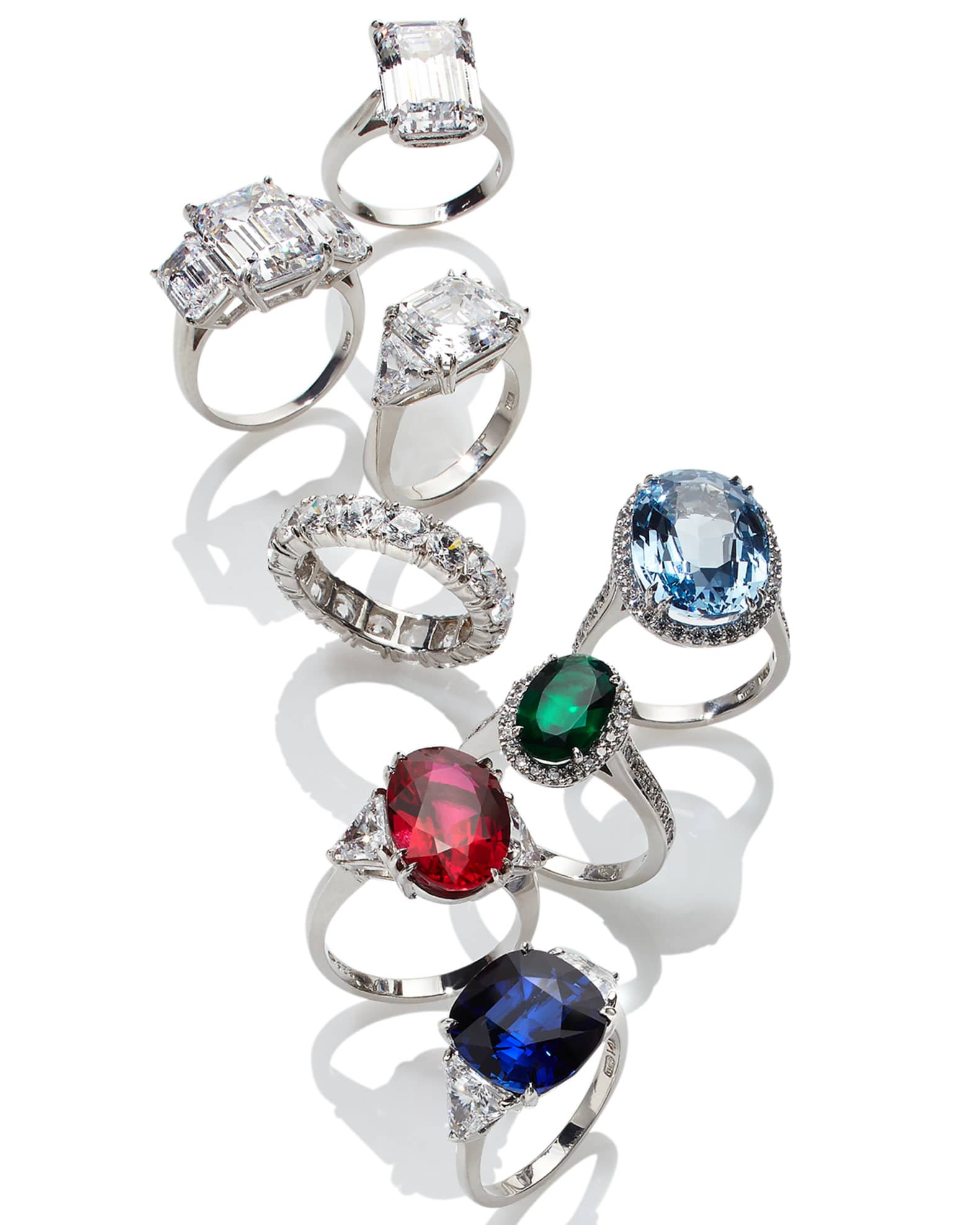 Fantasia by DeSerio 14k White Gold 4-Prong Round Eternity Band