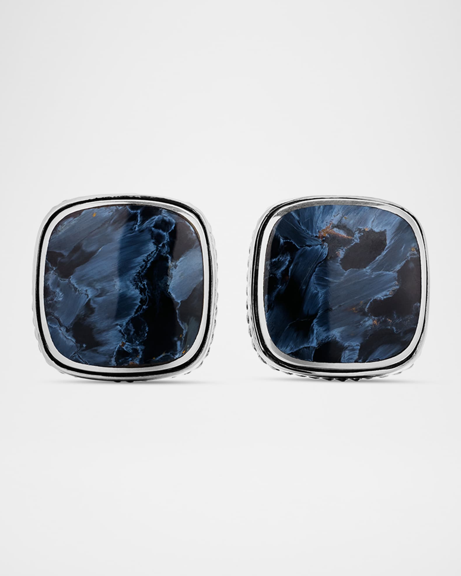Men's Exotic Stone Cuff Links with Gemstones in Silver, 18mm 0