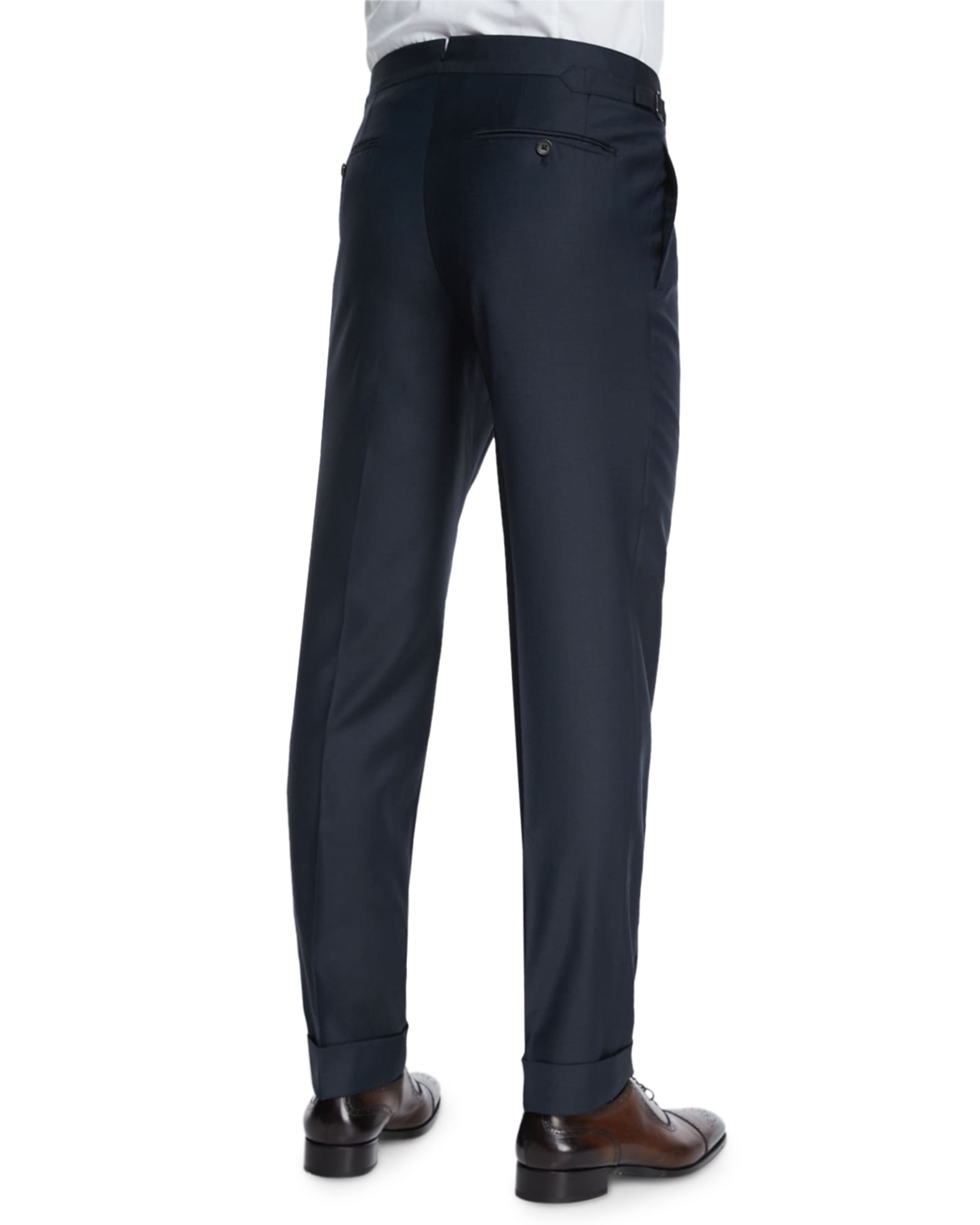 Navy evening trousers shop