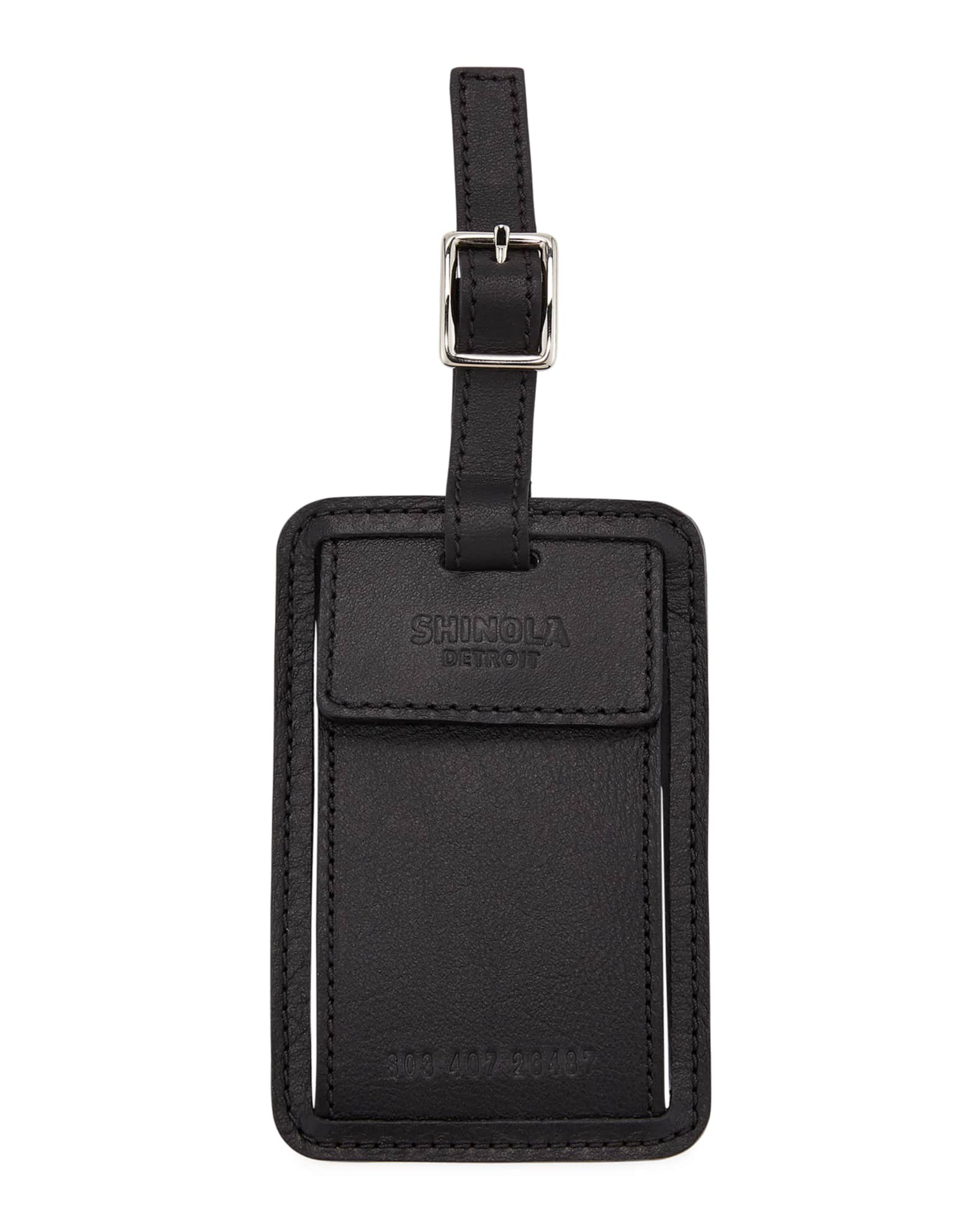 Shinola Men's Leather Luggage ID Tag | Neiman Marcus