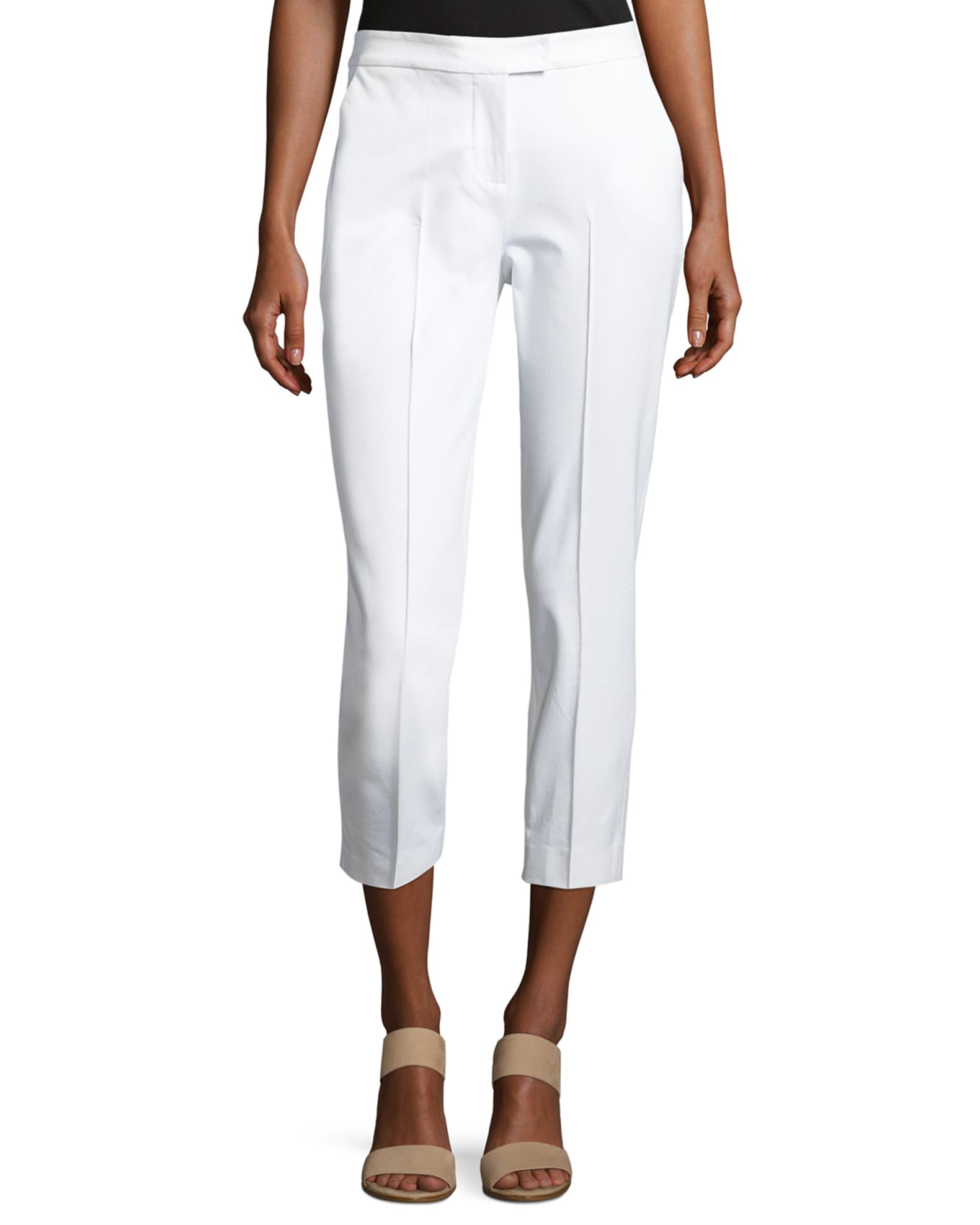 Plus Size Stretch-Cotton Cropped Pants 0