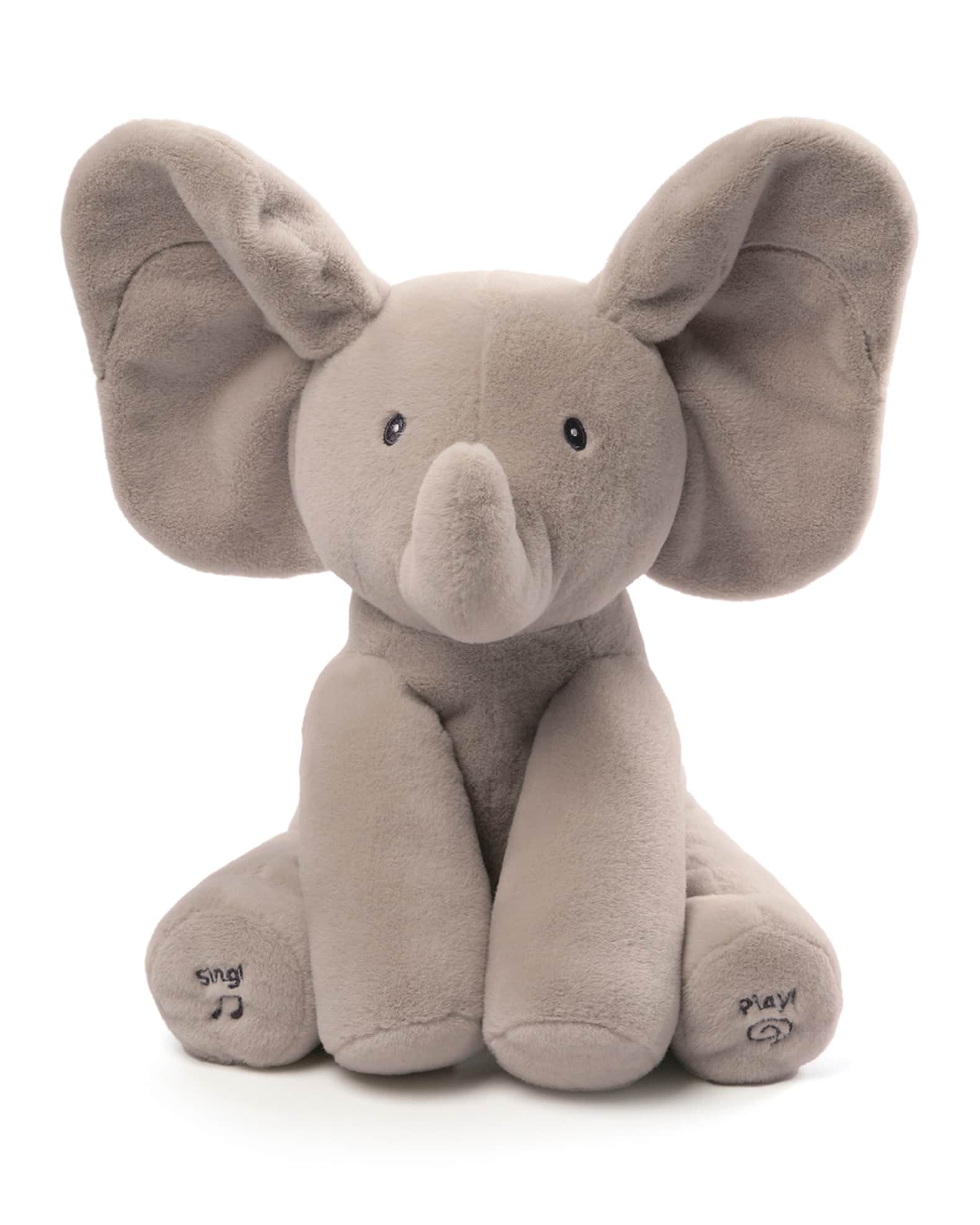 Stuffed Soft Plush Toy Cute Mother Elephant with Two Baby Toy Color May Vary 