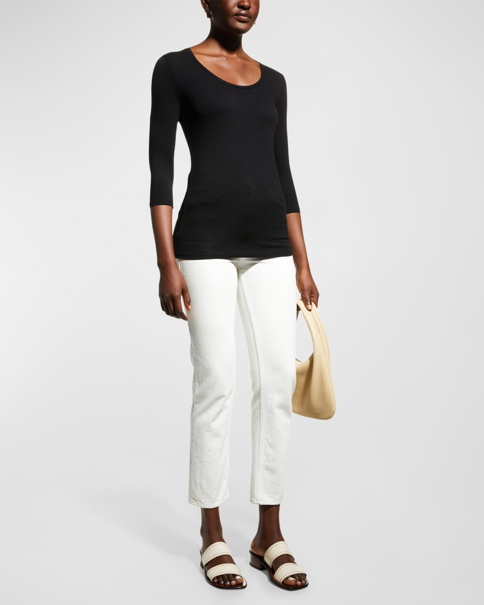 Soft Touch 3/4-Sleeve Scoop-Neck Tee 1