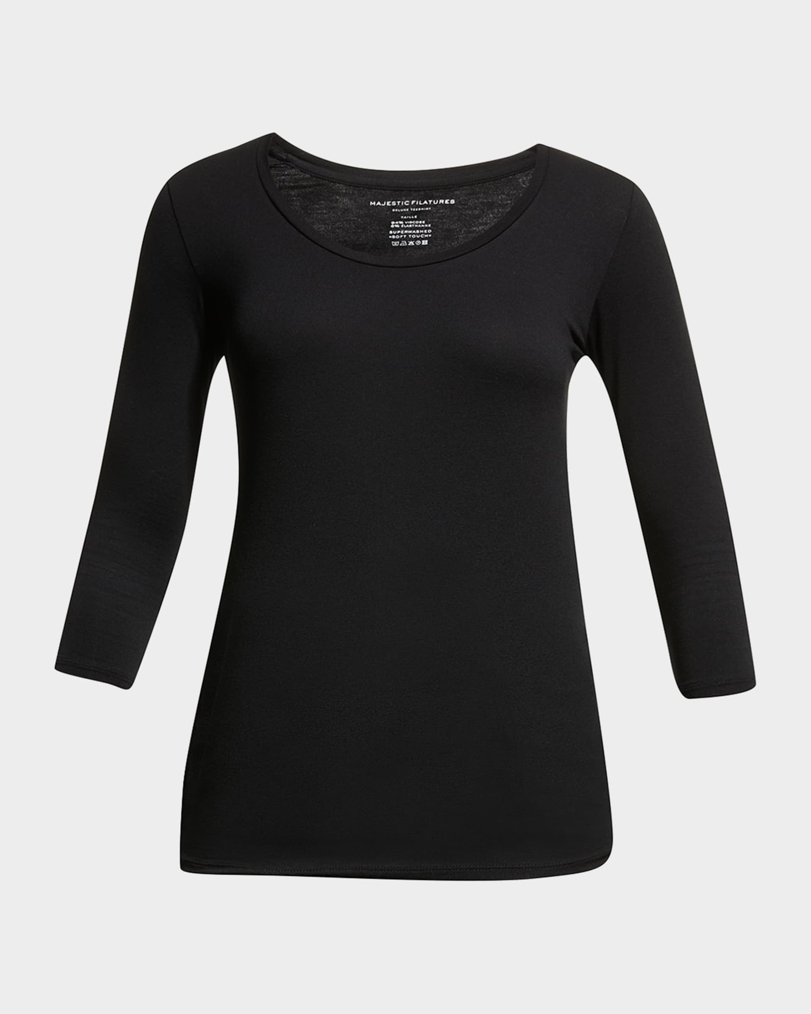 Soft Touch 3/4-Sleeve Scoop-Neck Tee 0
