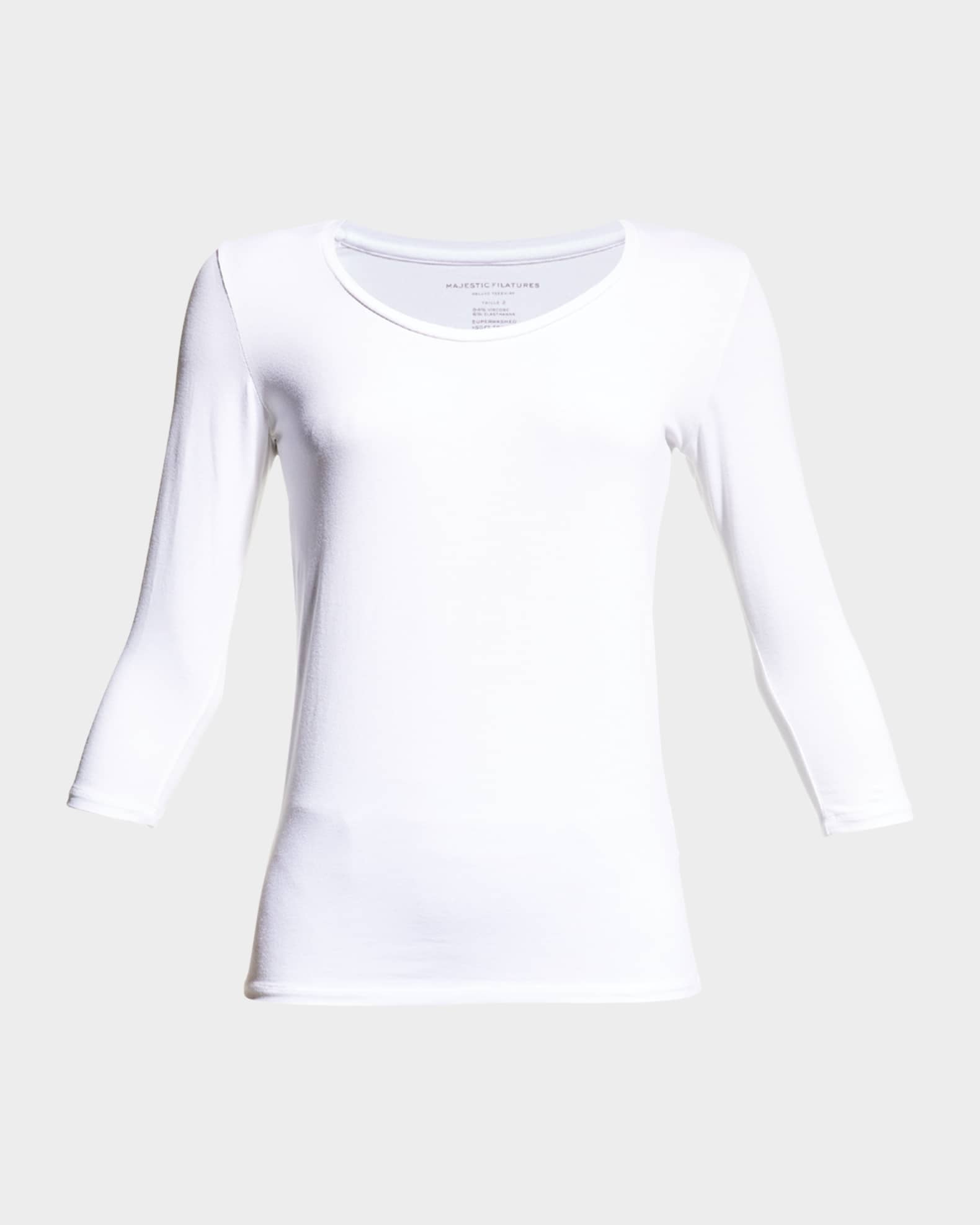 Soft Touch 3/4-Sleeve Scoop-Neck Tee 0