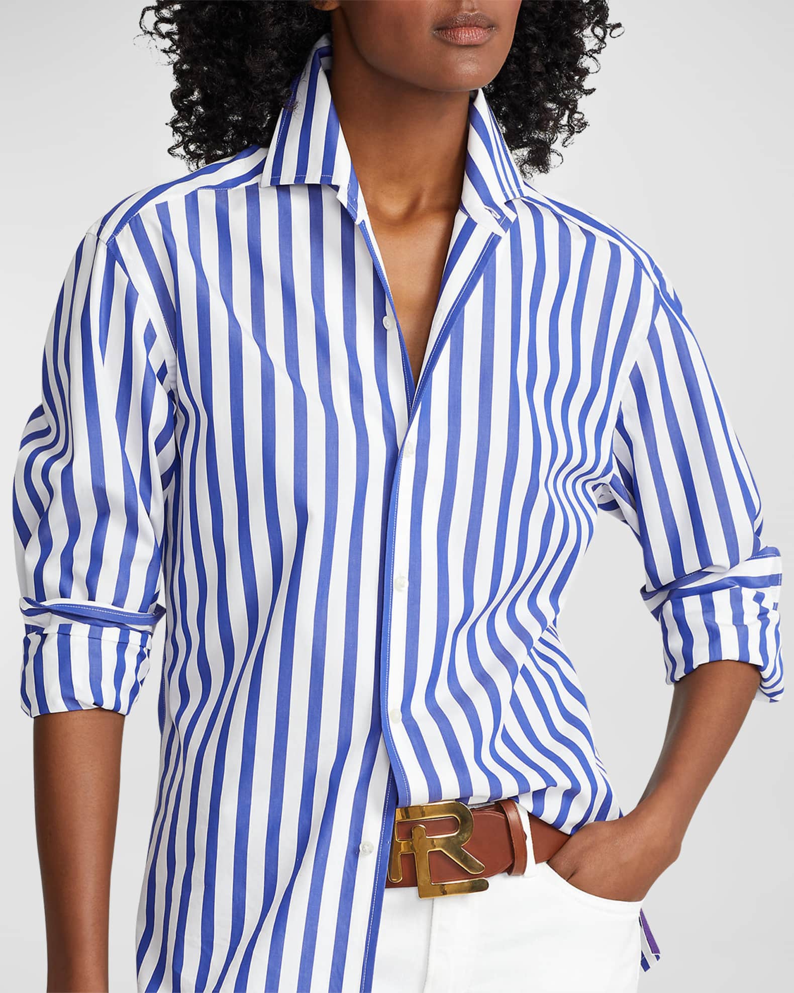 Ralph Lauren White Striped Cotton Button Front Shirt 3XB Ralph Lauren | The  Luxury Closet