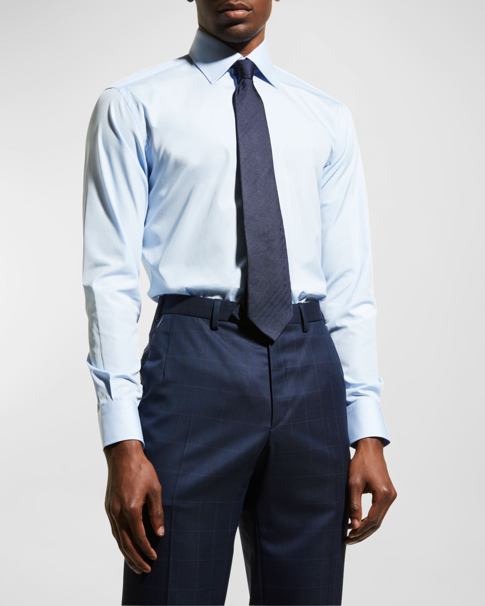 Wardrobe Essential Solid Dress Shirt, Blue 1