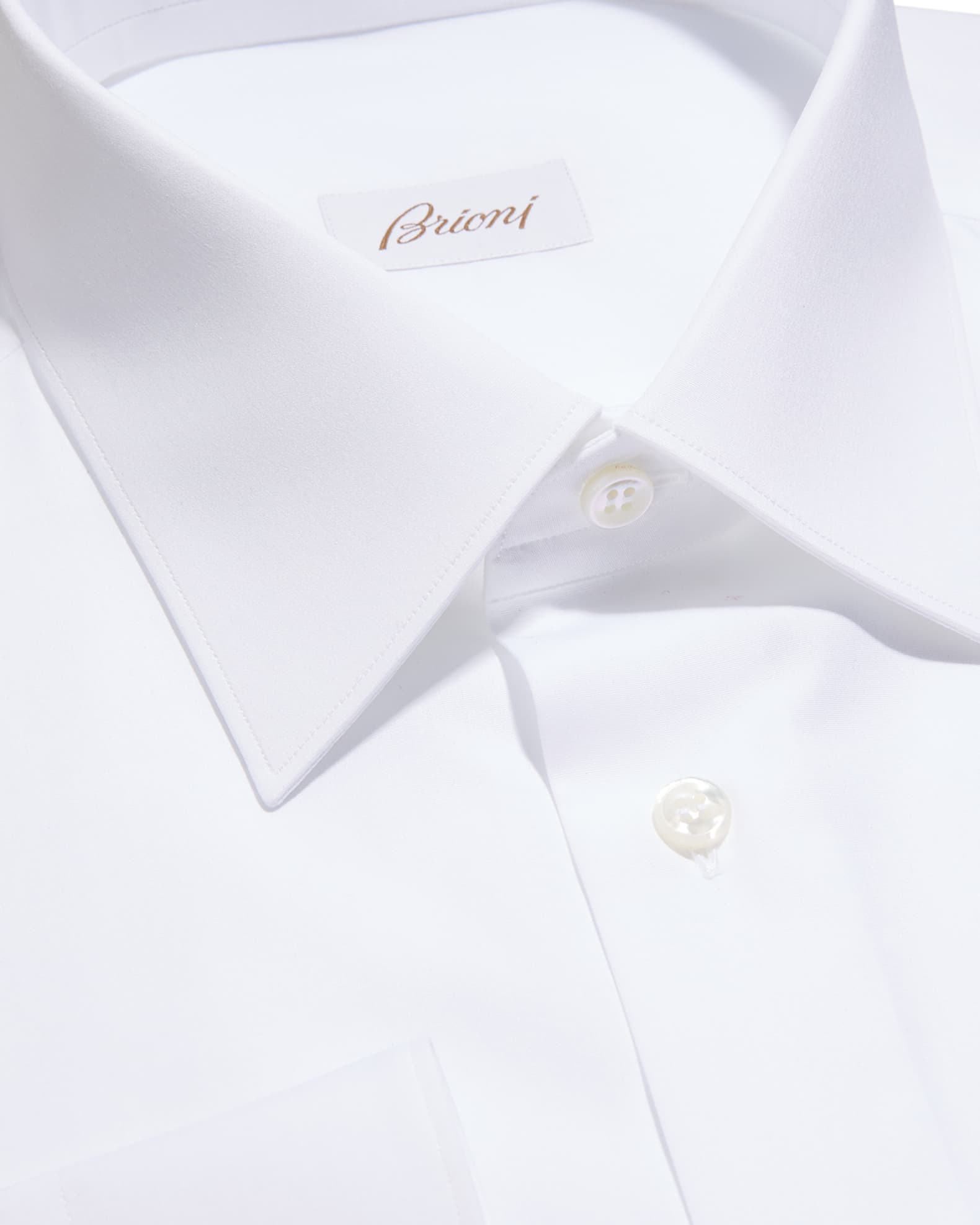 Brioni Wardrobe Essential Solid Dress Shirt White Neiman Marcus