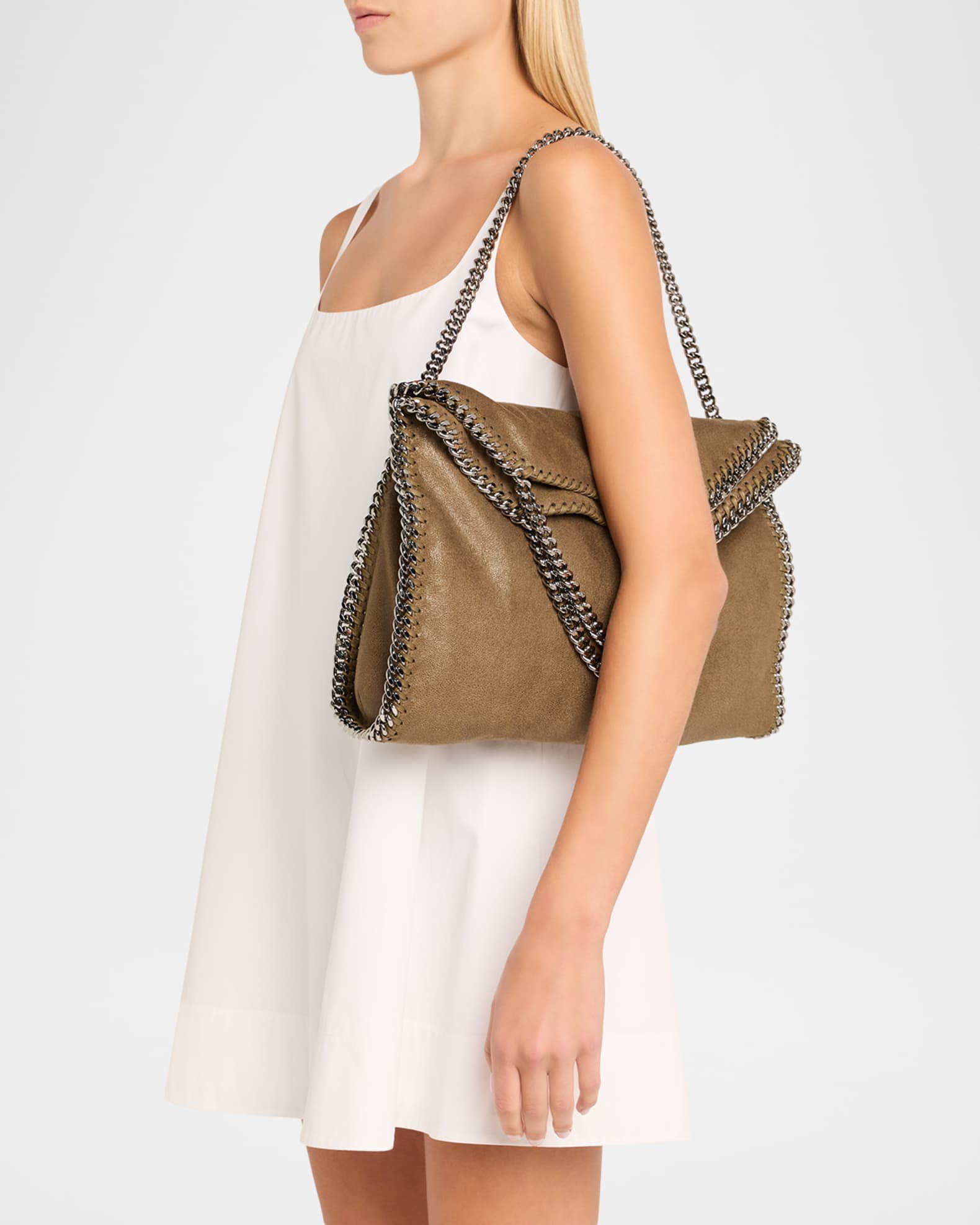 Stella McCartney Falabella Shaggy Deer 3-Chain Tote Bag with