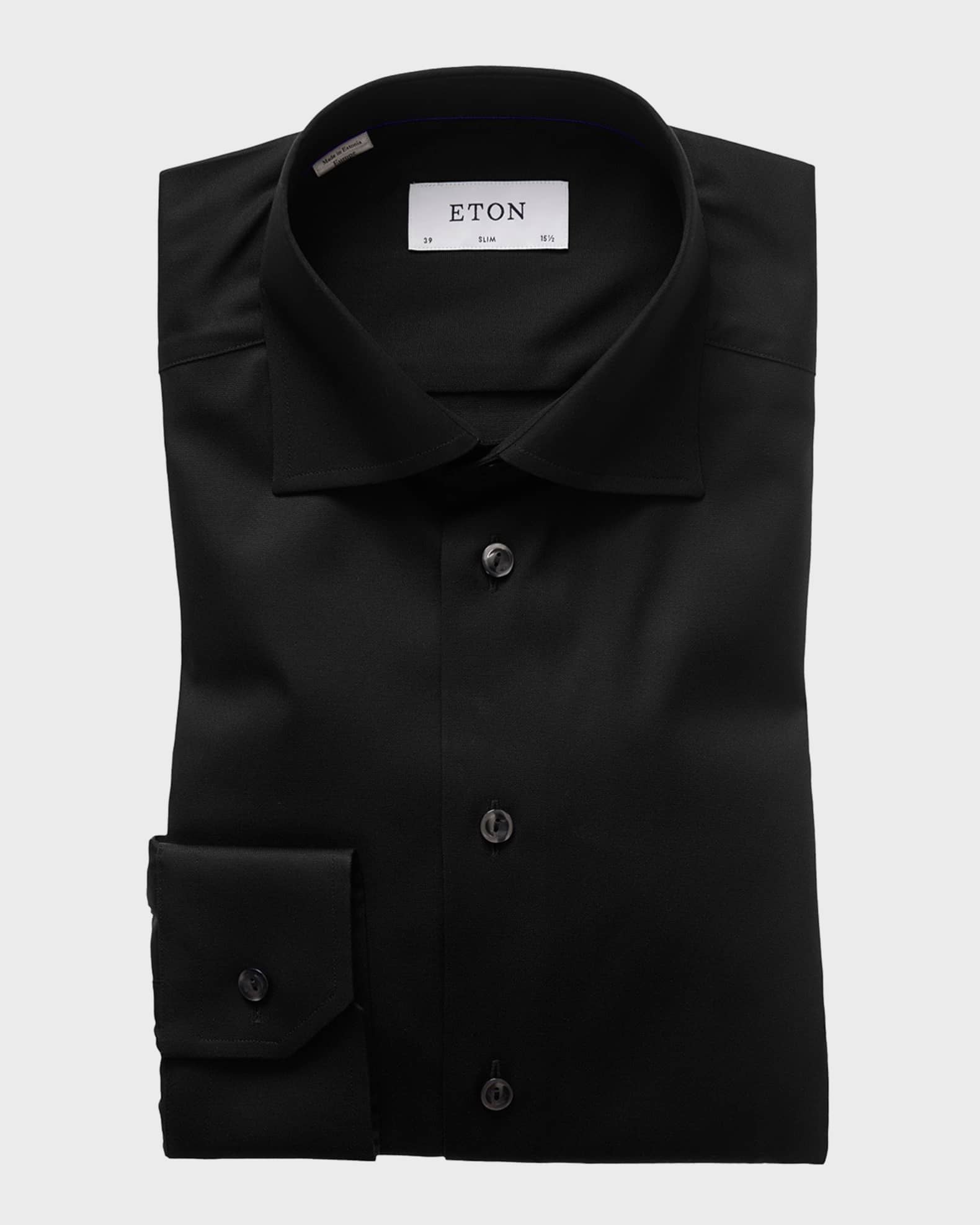 Black 3D Print Silk Twill Shirt - Eton