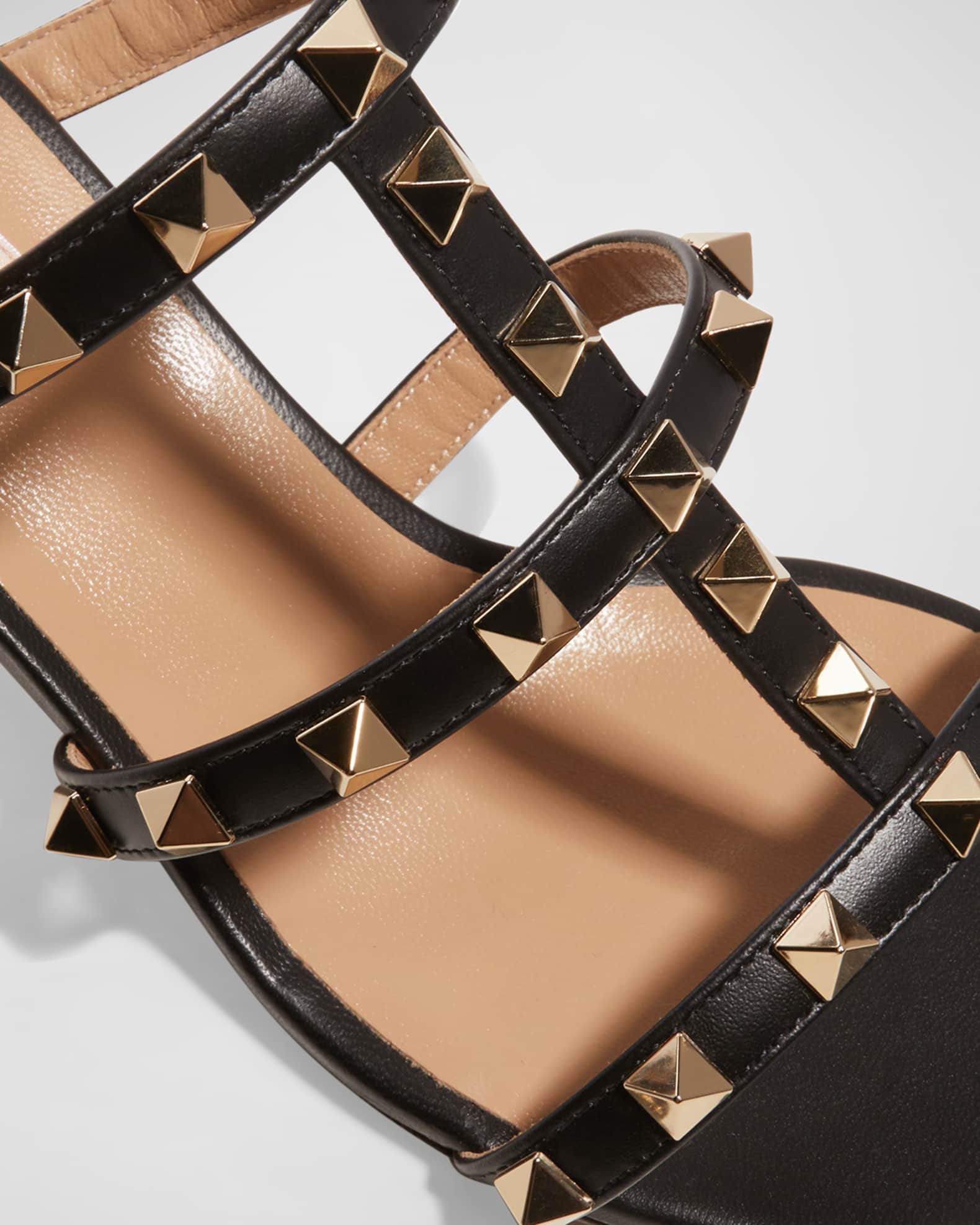 Valentino Garavani Rockstud Caged 60mm Slide Sandals Neiman Marcus