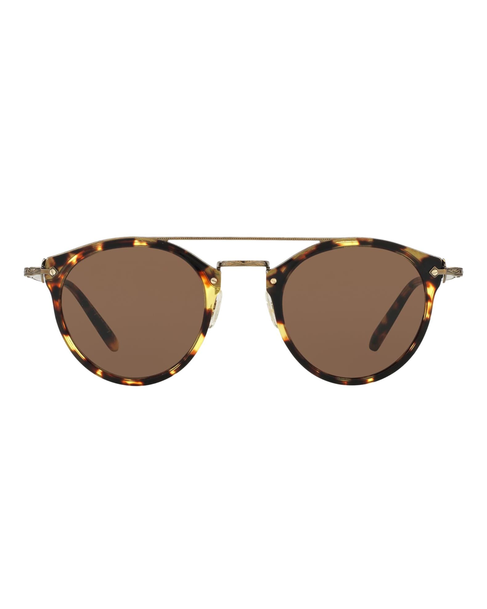Oliver Peoples Remick Monochromatic Brow-Bar Sunglasses, Brown | Neiman ...