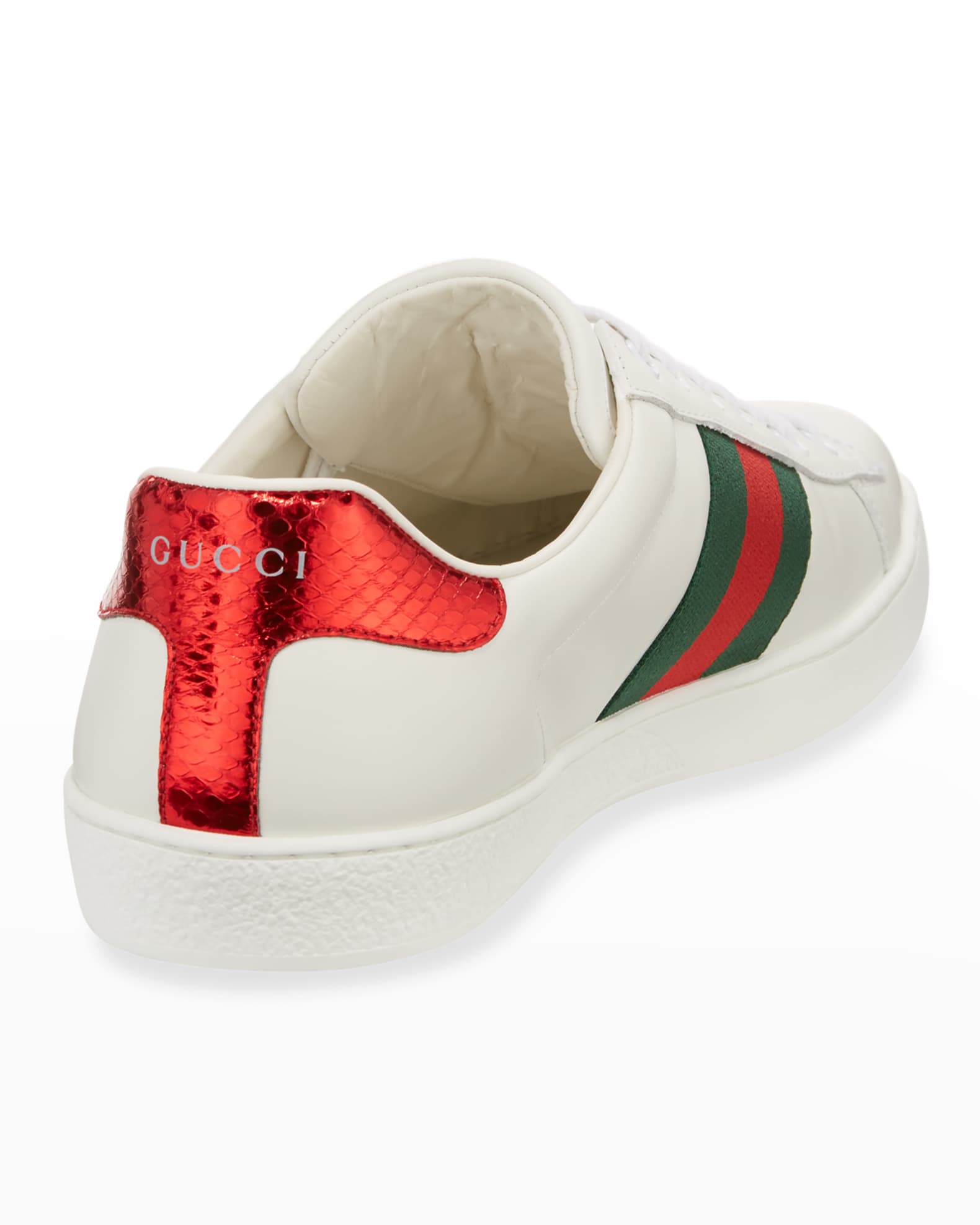New Ace Men's Snake Sneakers, White | Neiman Marcus
