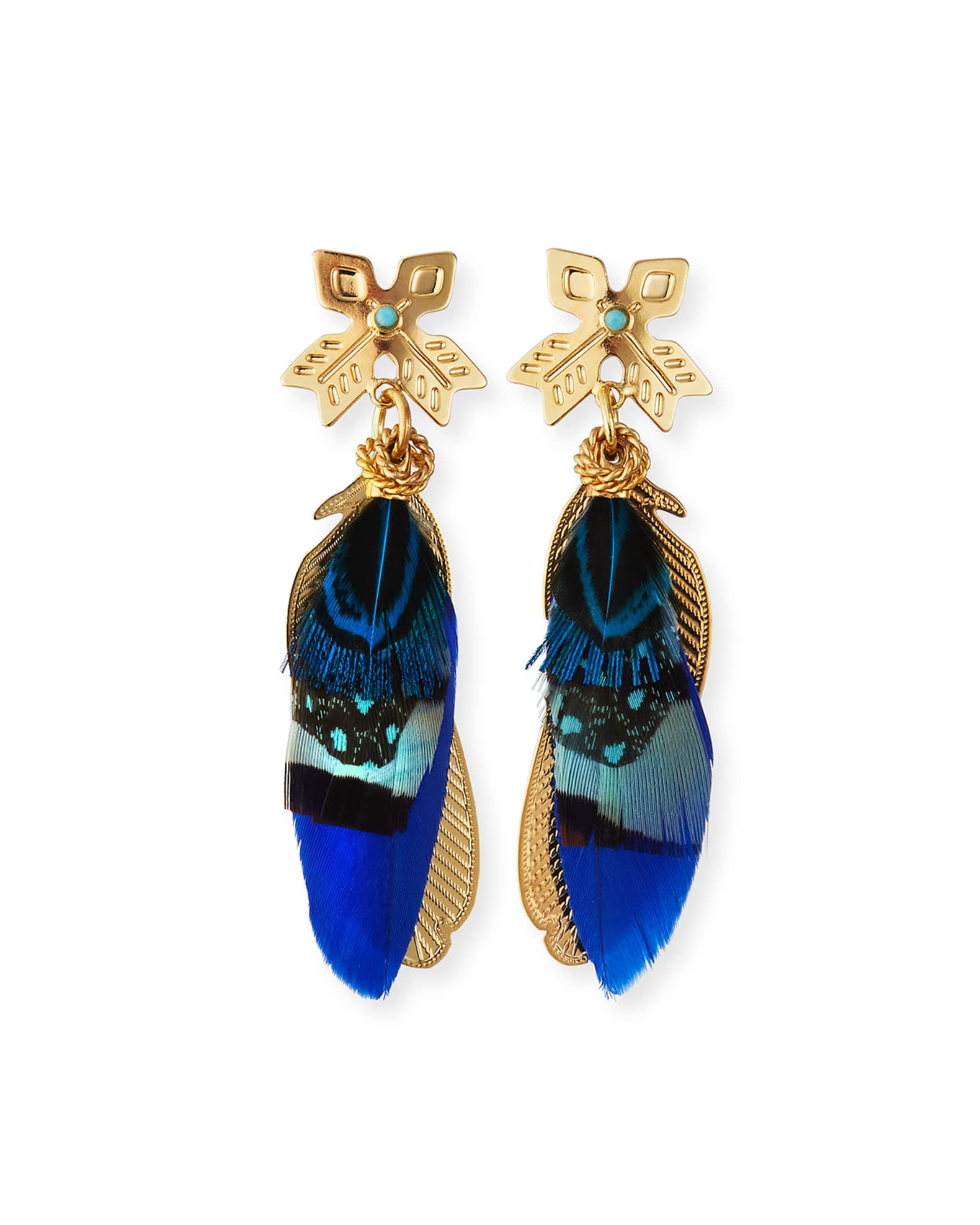Sao Feather Drop Earrings 0