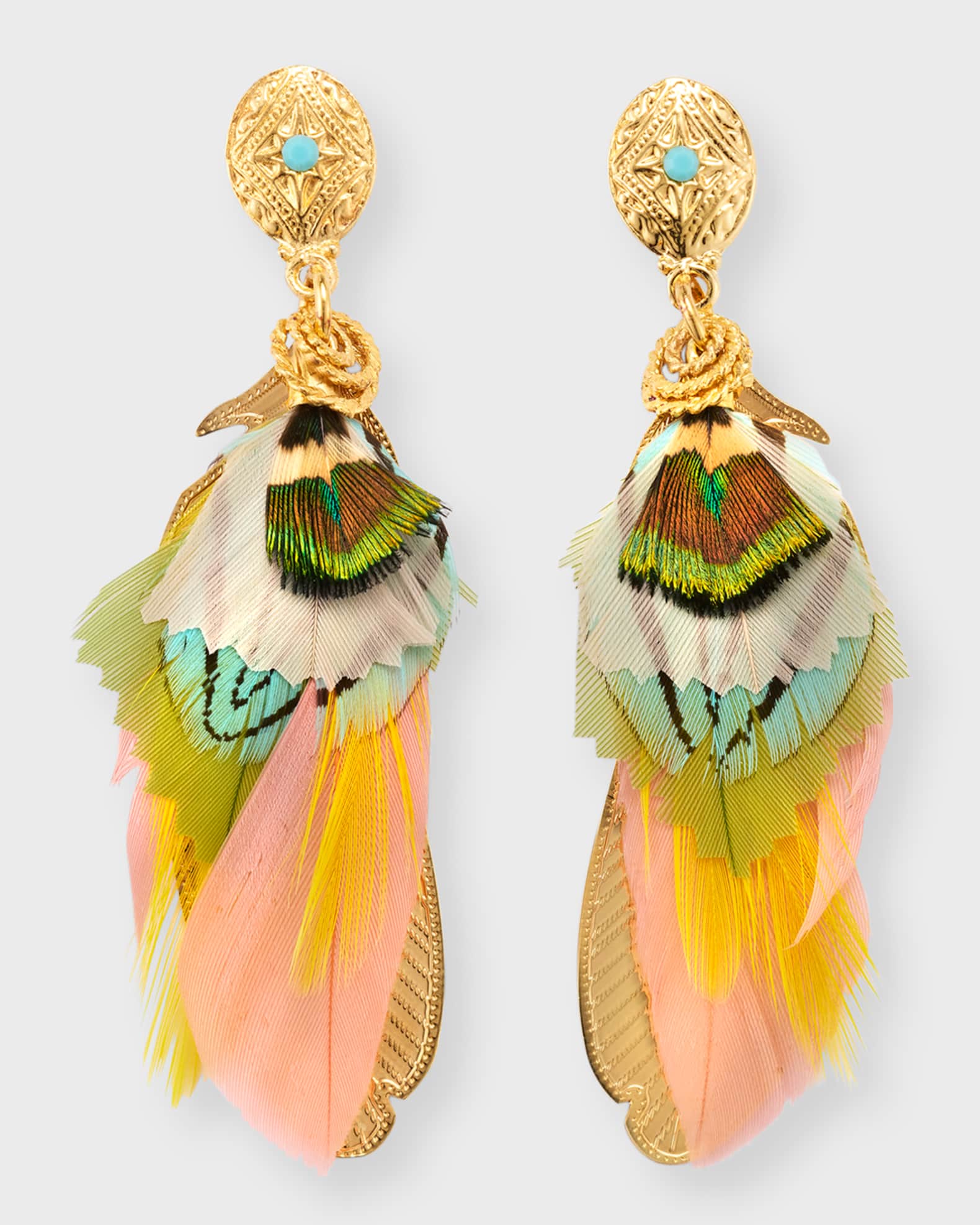 Sao Feather Drop Earrings 0