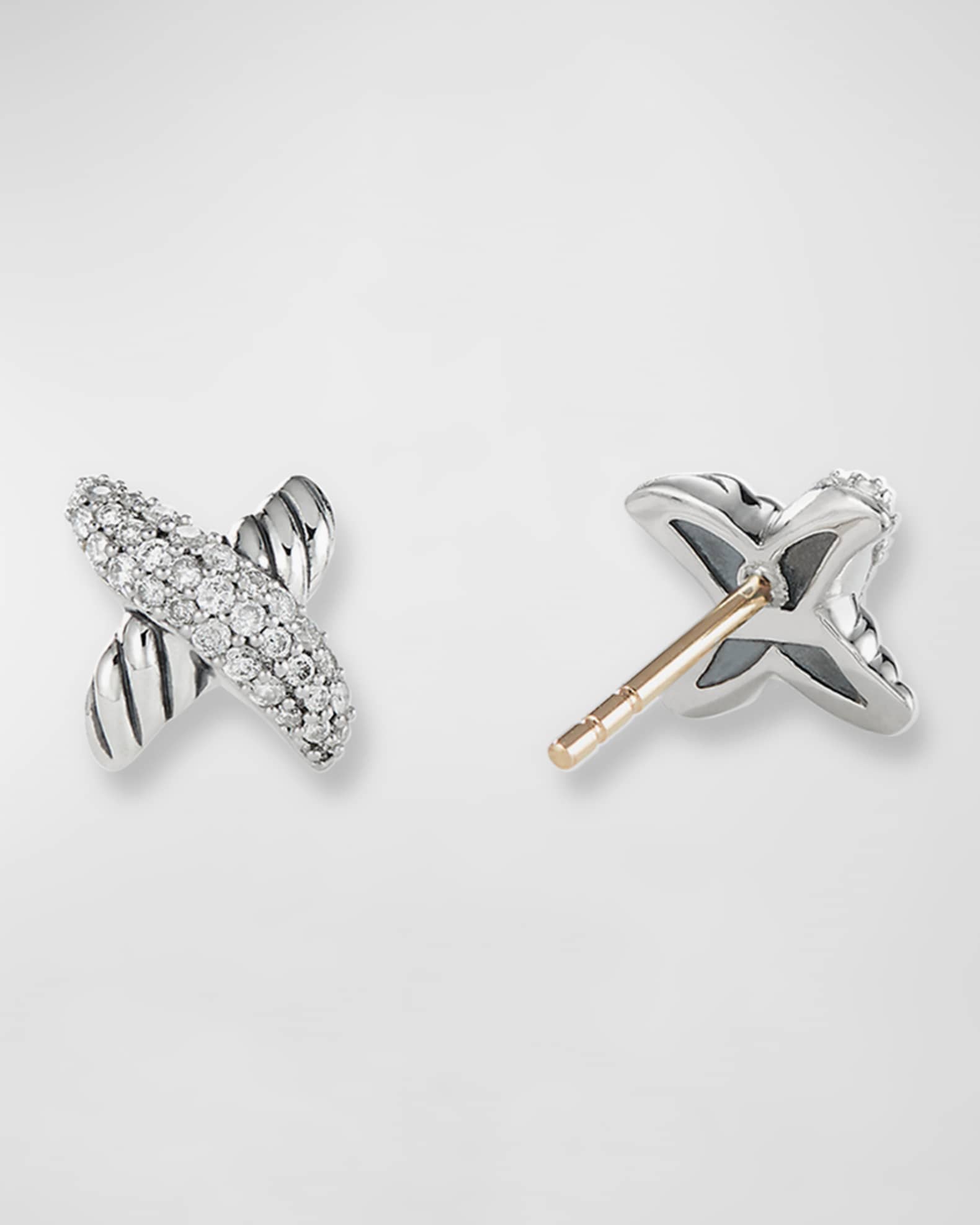 David Yurman X Earrings with Diamonds Neiman Marcus