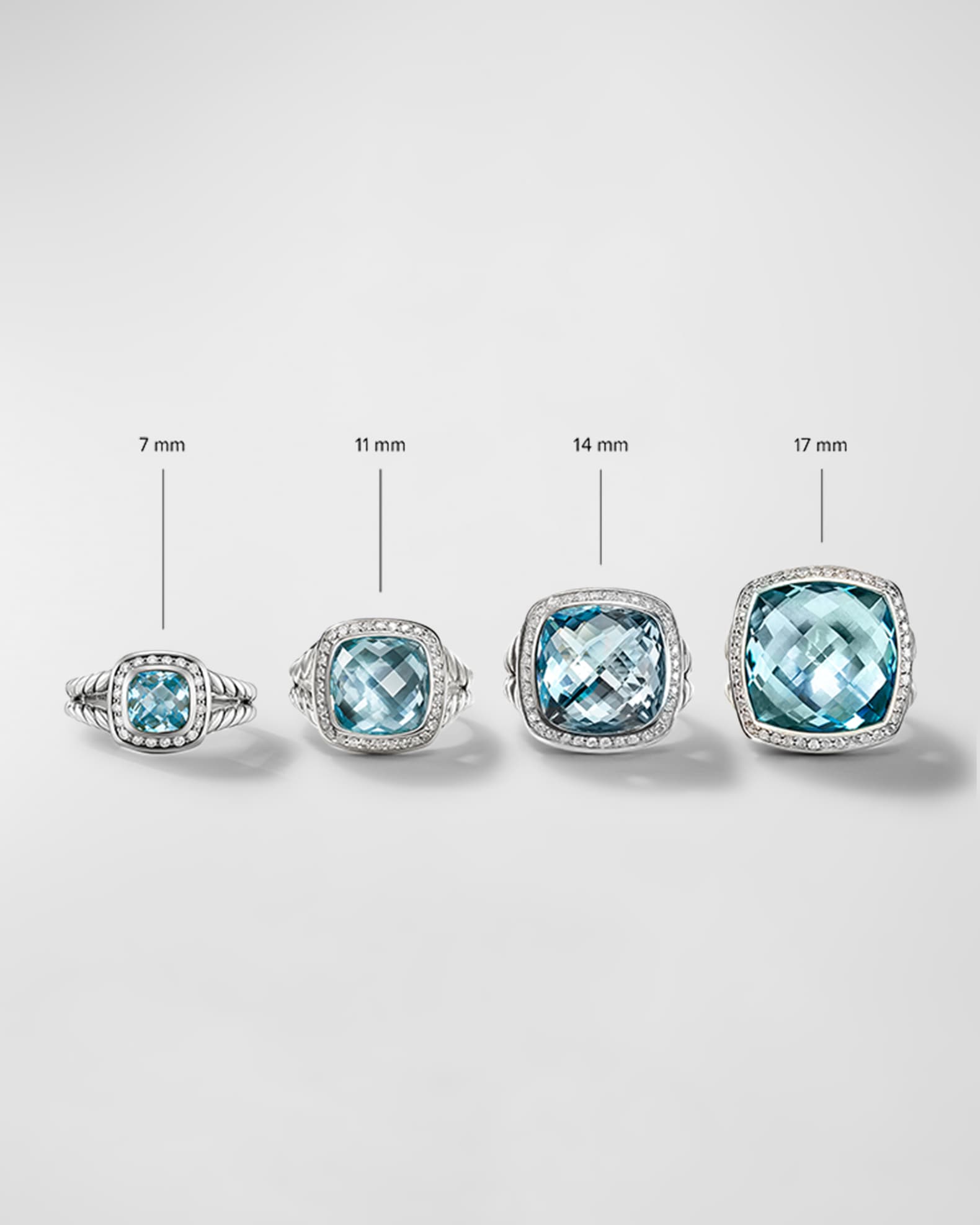 Albion Ring with Gemstone and Diamonds in Silver Neiman Marcus
