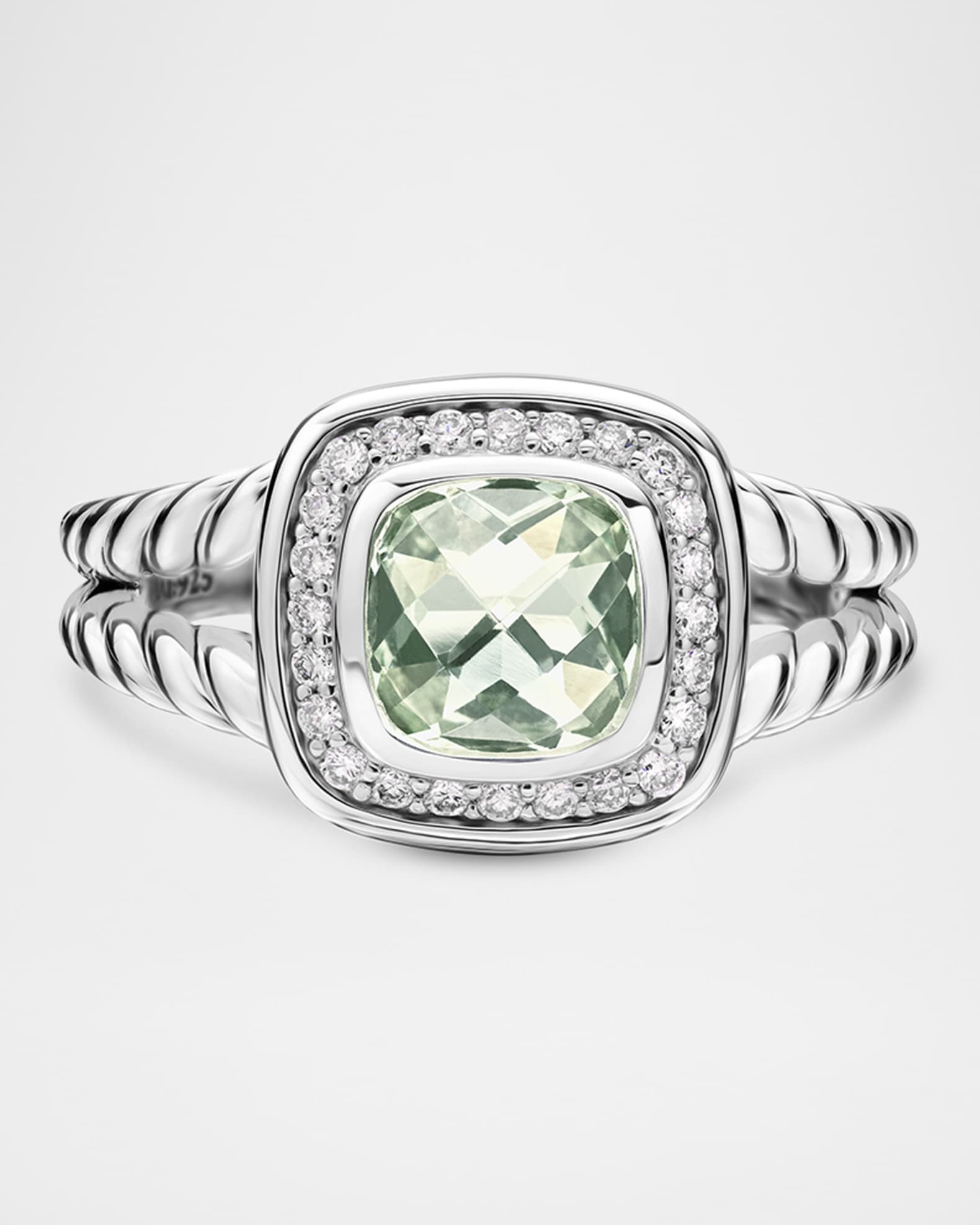 Petite Albion Ring with Gemstone and Diamonds in Silver 0