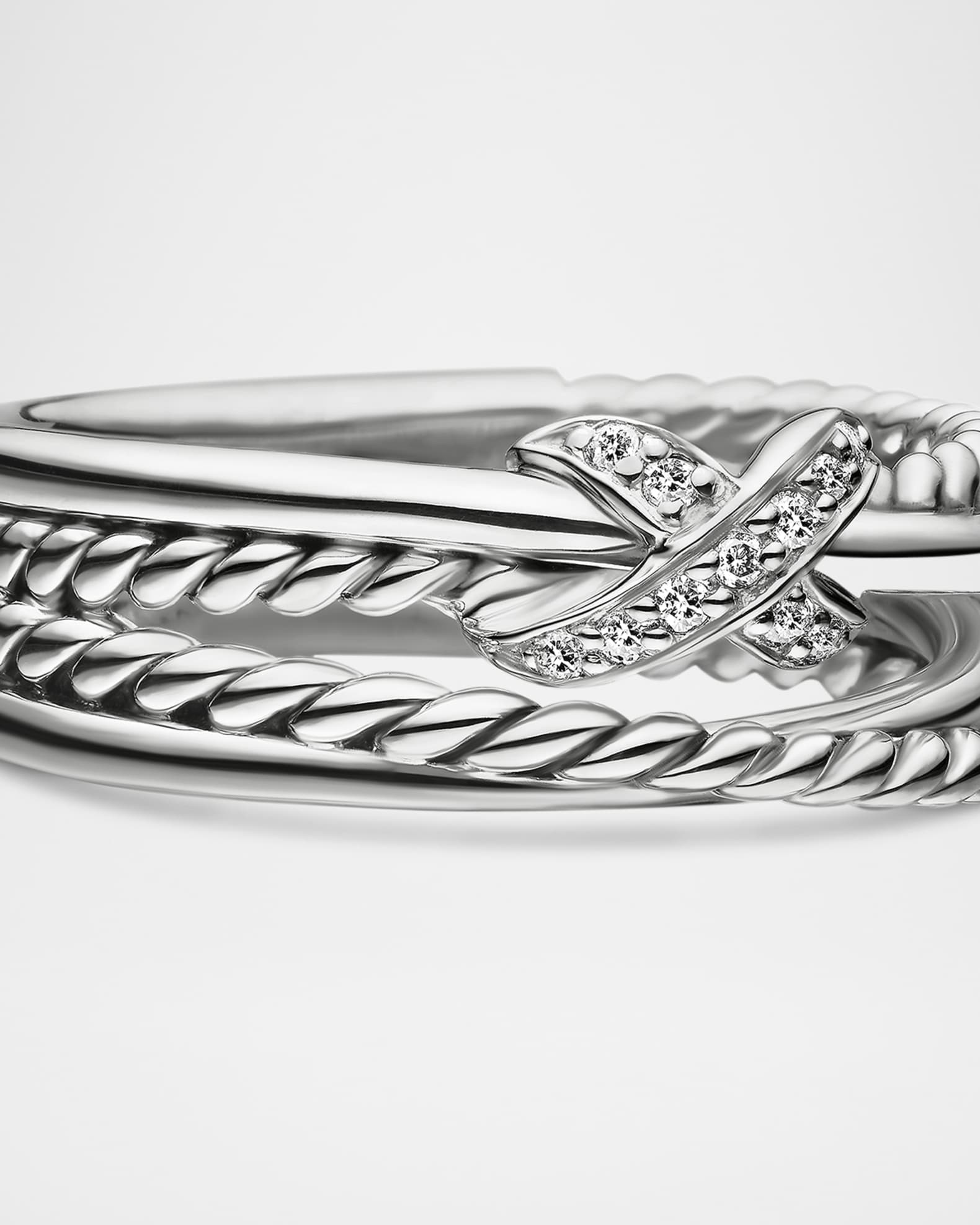 David yurman crossover wide ring with diamonds hot sale