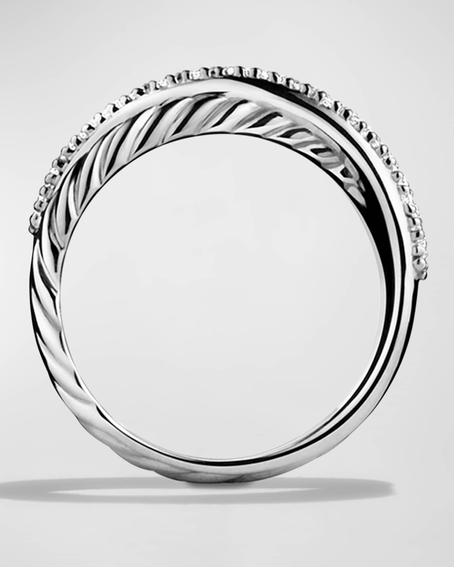 Crossover Ring with Diamonds