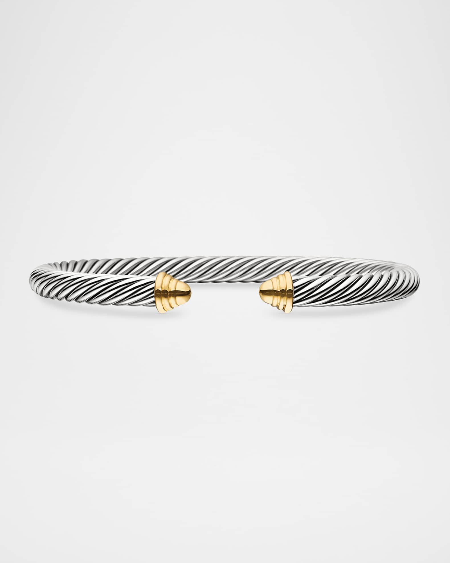 Cable Bracelet in Silver with 14K Gold, 5mm 0