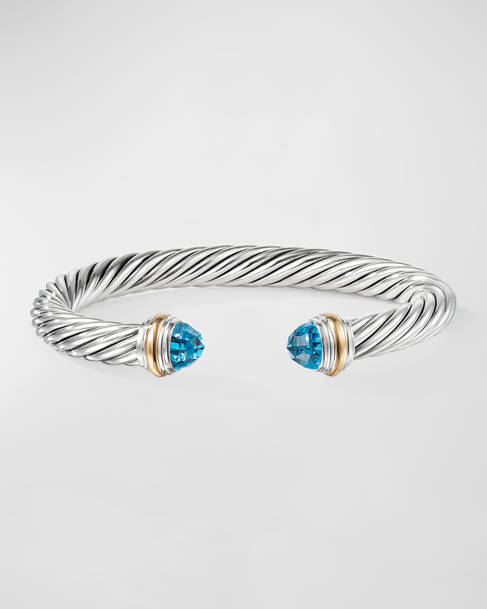 David Yurman Cable Bracelet with Gemstone and 14K Gold in Silver, 7mm ...