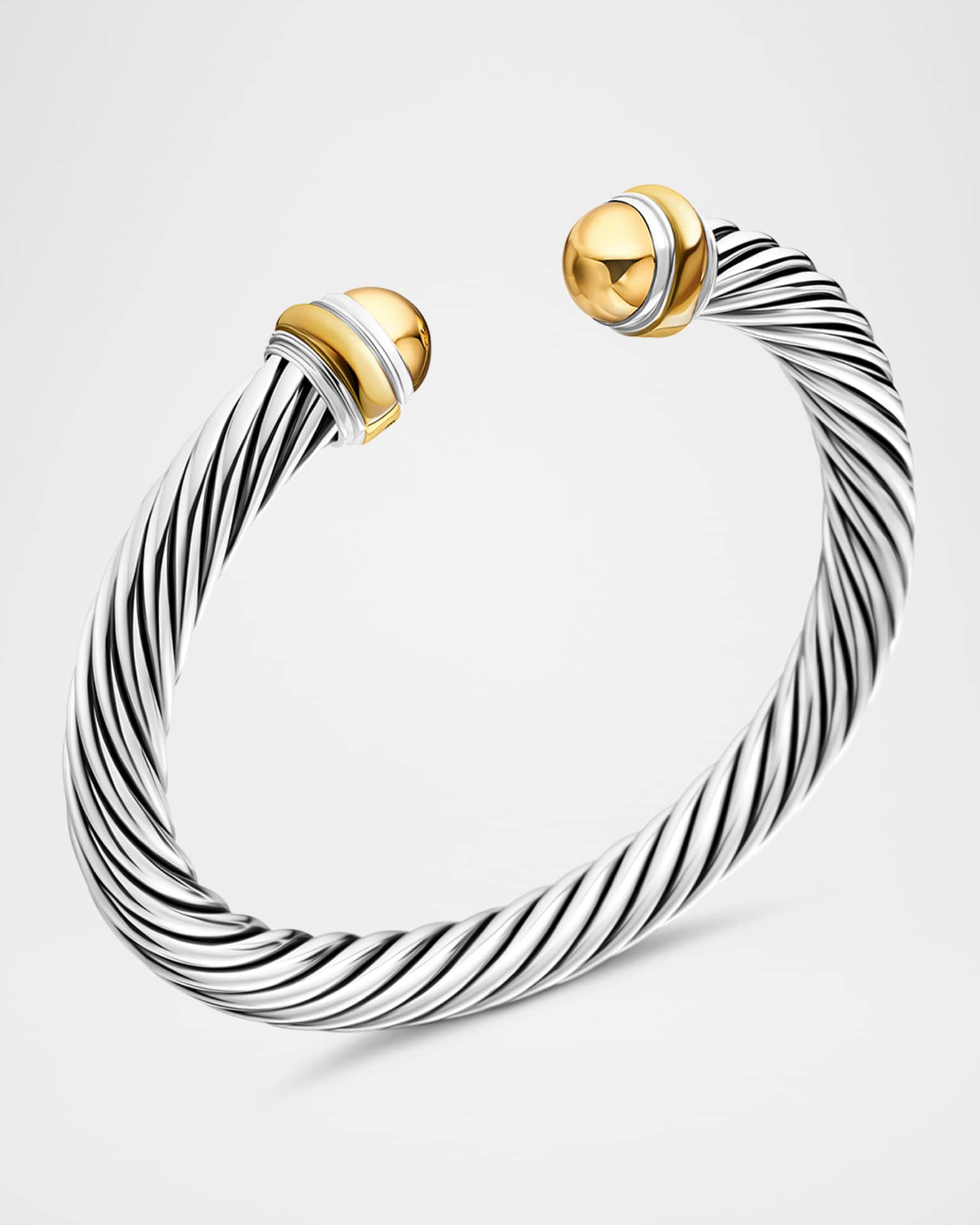 David Yurman Cable Bracelet with Gemstone and 14K Gold in Silver, 7mm