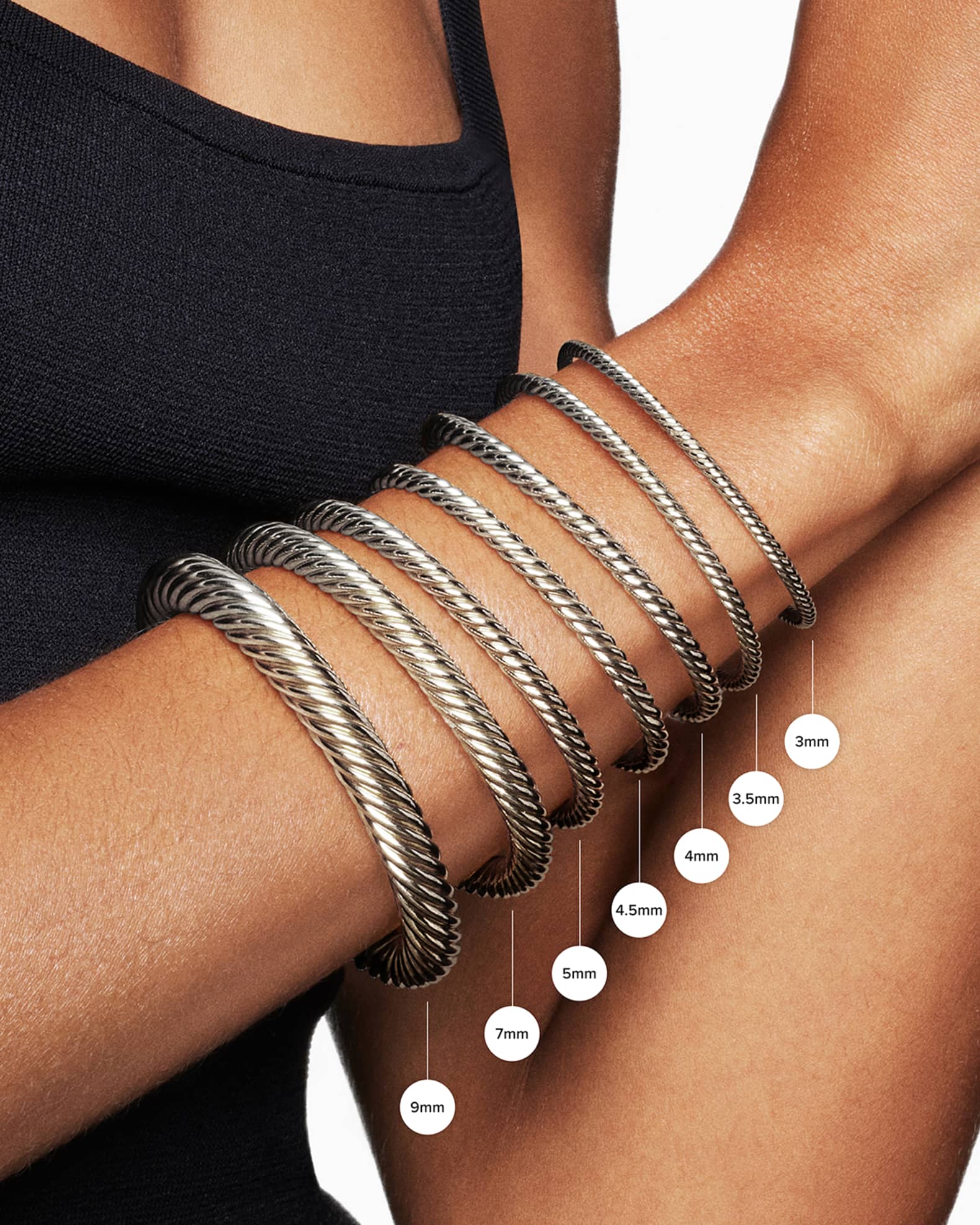 David Yurman Cable Classics Bracelet with Gold Domes and Diamonds