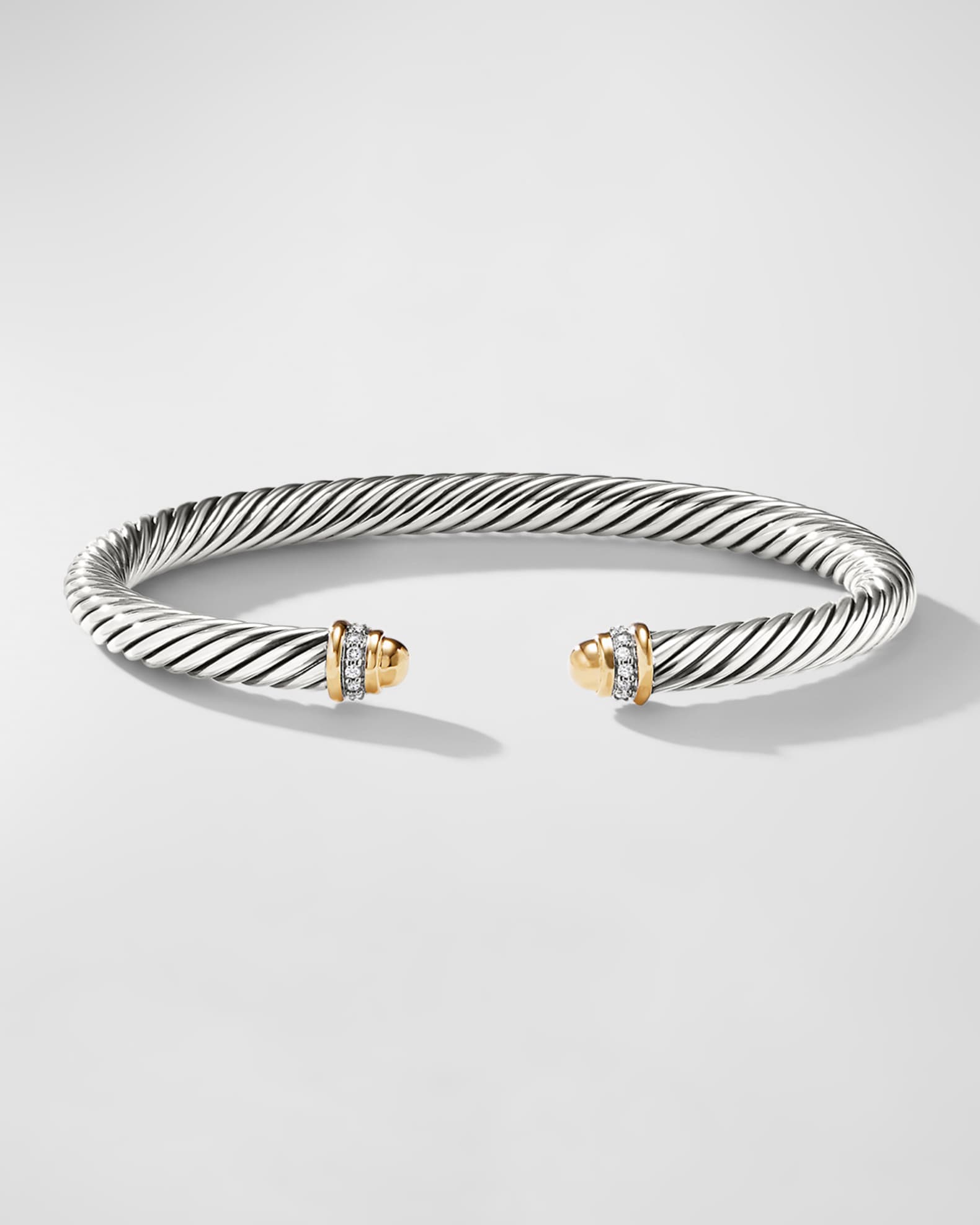 David Yurman Cable Classics Bracelet with Gold Domes and Diamonds ...