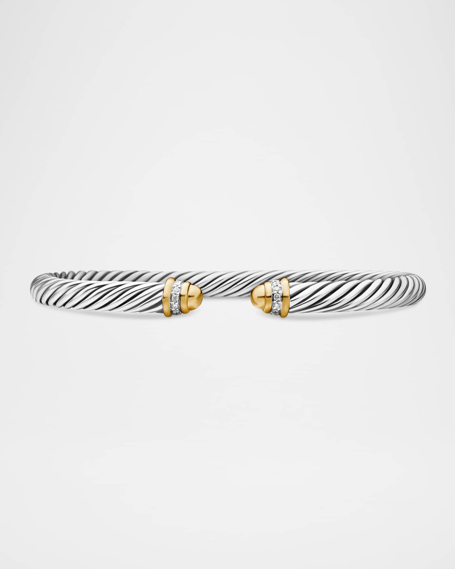 Cable Classics Bracelet with Gold Domes and Diamonds 0