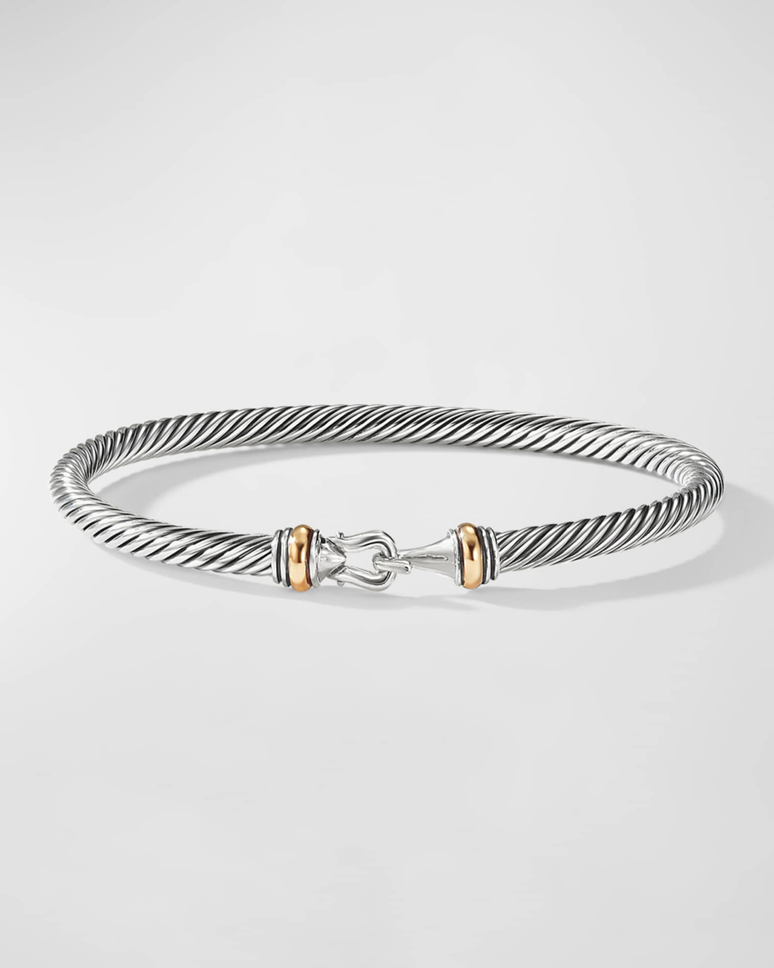 4mm Cable Buckle Bracelet with Gold 0